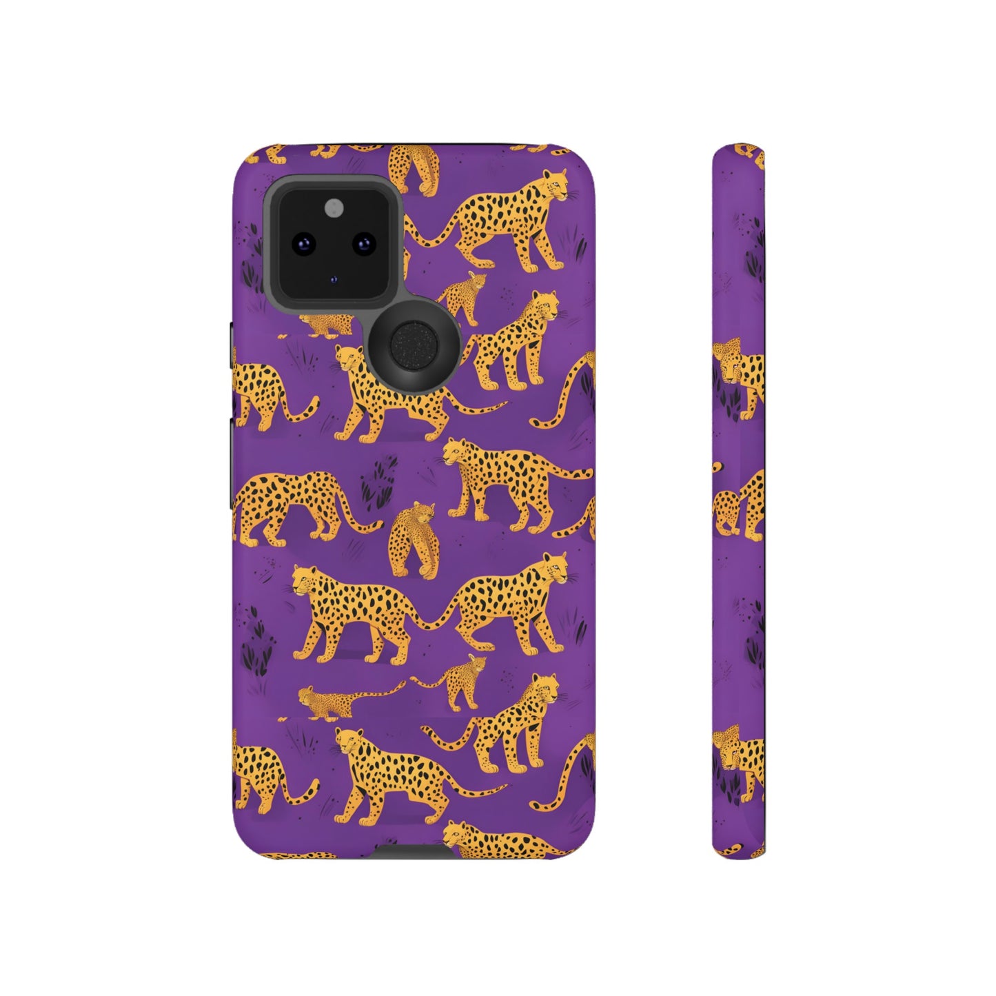 Hard Phone Case Purple Leopard, iPhone 15, 14,13,12,11,X Google Pixel, Samsung Galaxy