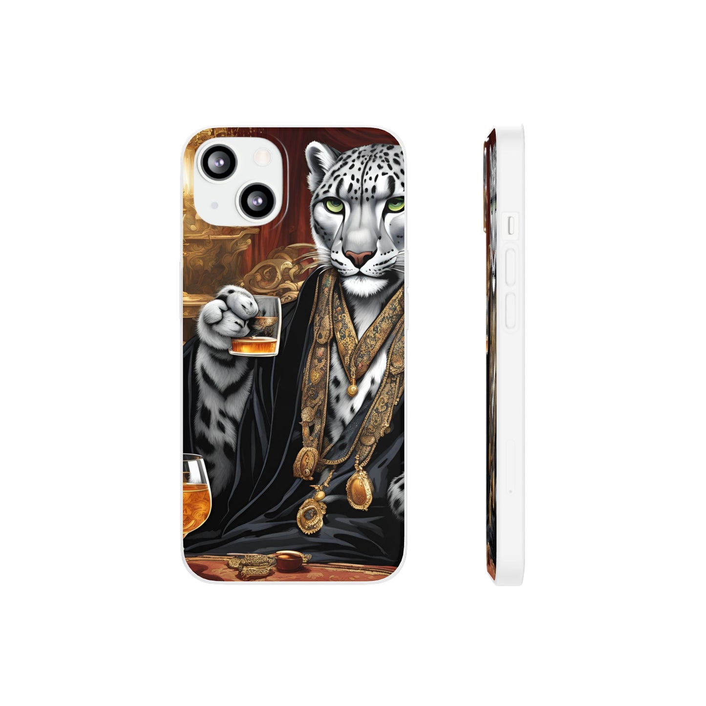 Flexi Whimsical Leopard case for iPhone 15,14,13,12,11,X,  Samsung Galaxy , Phone Cover, Cat Lover Gift, Gift for Him.