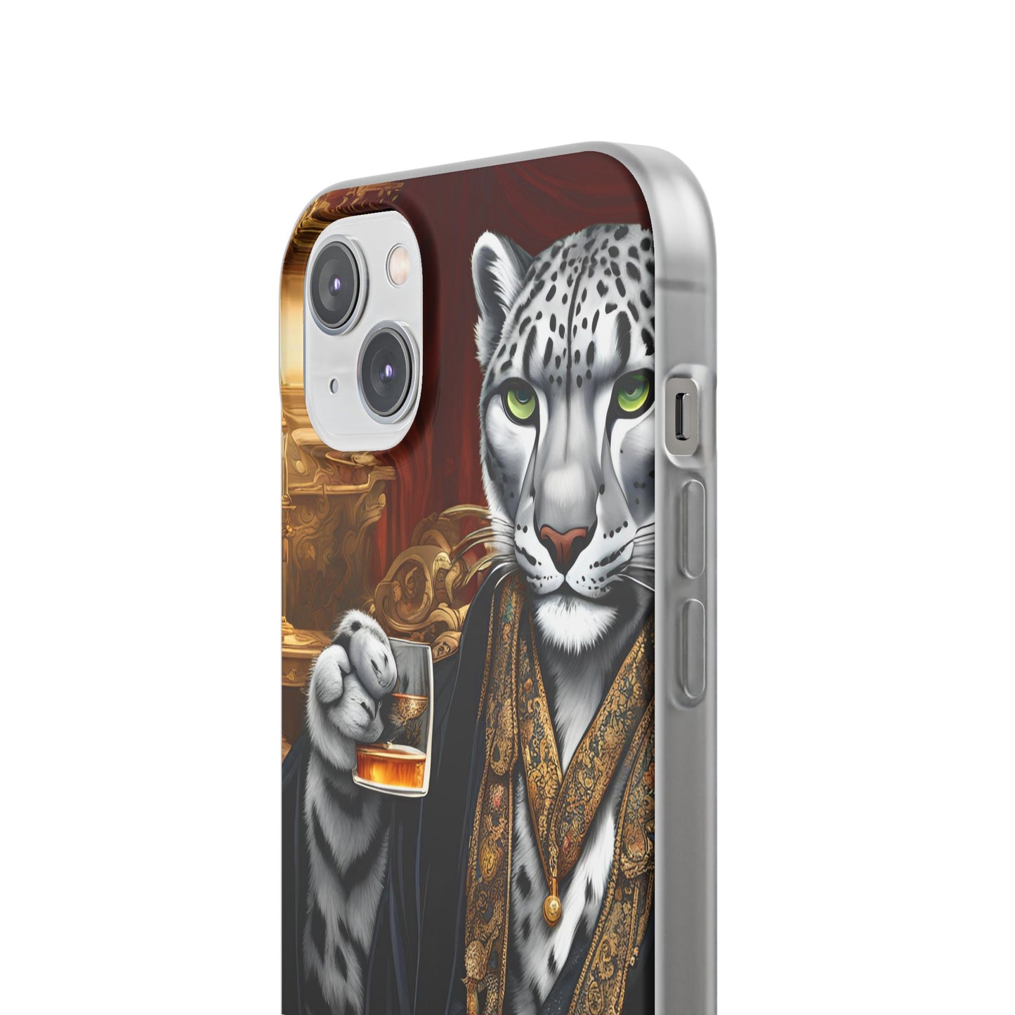 Flexi Whimsical Leopard case for iPhone 15,14,13,12,11,X,  Samsung Galaxy , Phone Cover, Cat Lover Gift, Gift for Him.