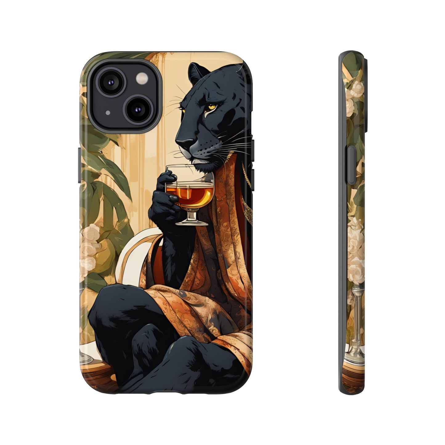 Hard Phone Case Whimsical Leopard Cat Phone Case, iPhone, Google Pixel, Samsung Galaxy Pixel, Cat Lover Gift, Gift for Him, Gift for Her