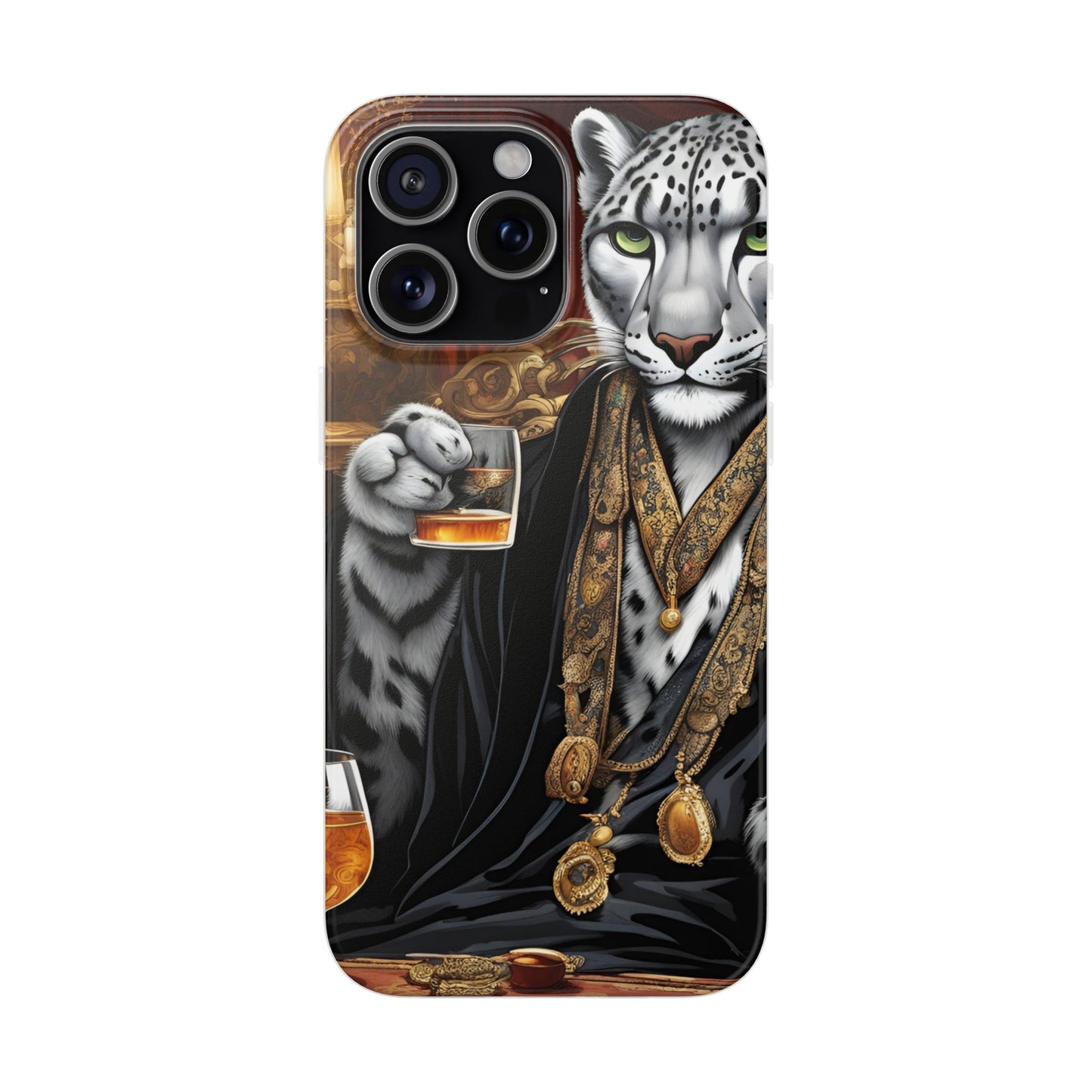 Flexi Whimsical Leopard case for iPhone 15,14,13,12,11,X,  Samsung Galaxy , Phone Cover, Cat Lover Gift, Gift for Him.