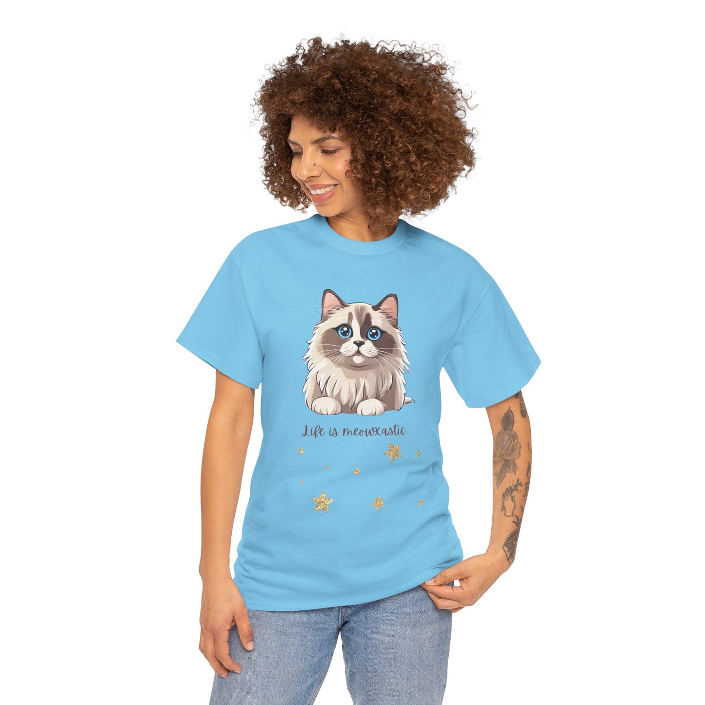 Cat T-Shirt Life is Meowtastic Unisex Jersey Short Sleeve Tee