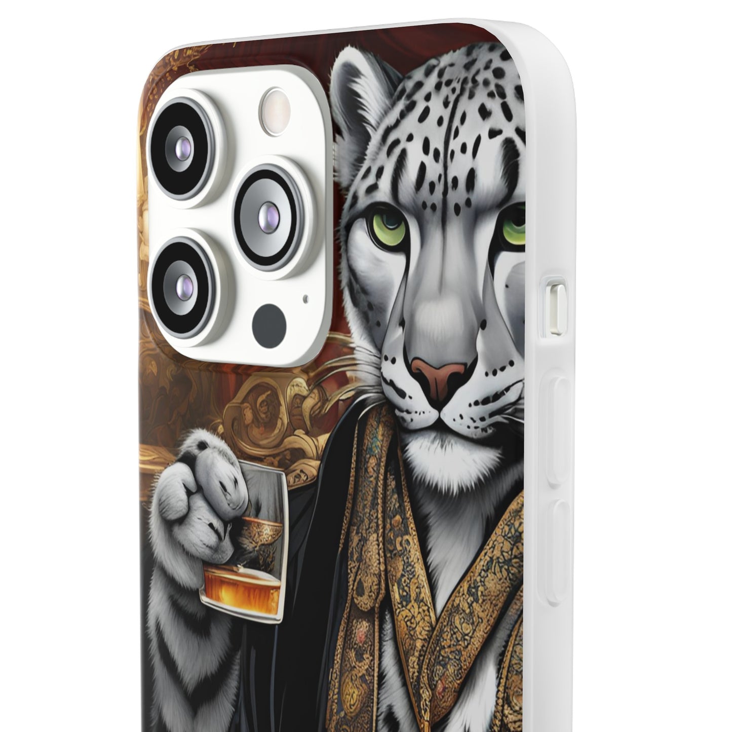 Flexi Whimsical Leopard case for iPhone 15,14,13,12,11,X,  Samsung Galaxy , Phone Cover, Cat Lover Gift, Gift for Him.