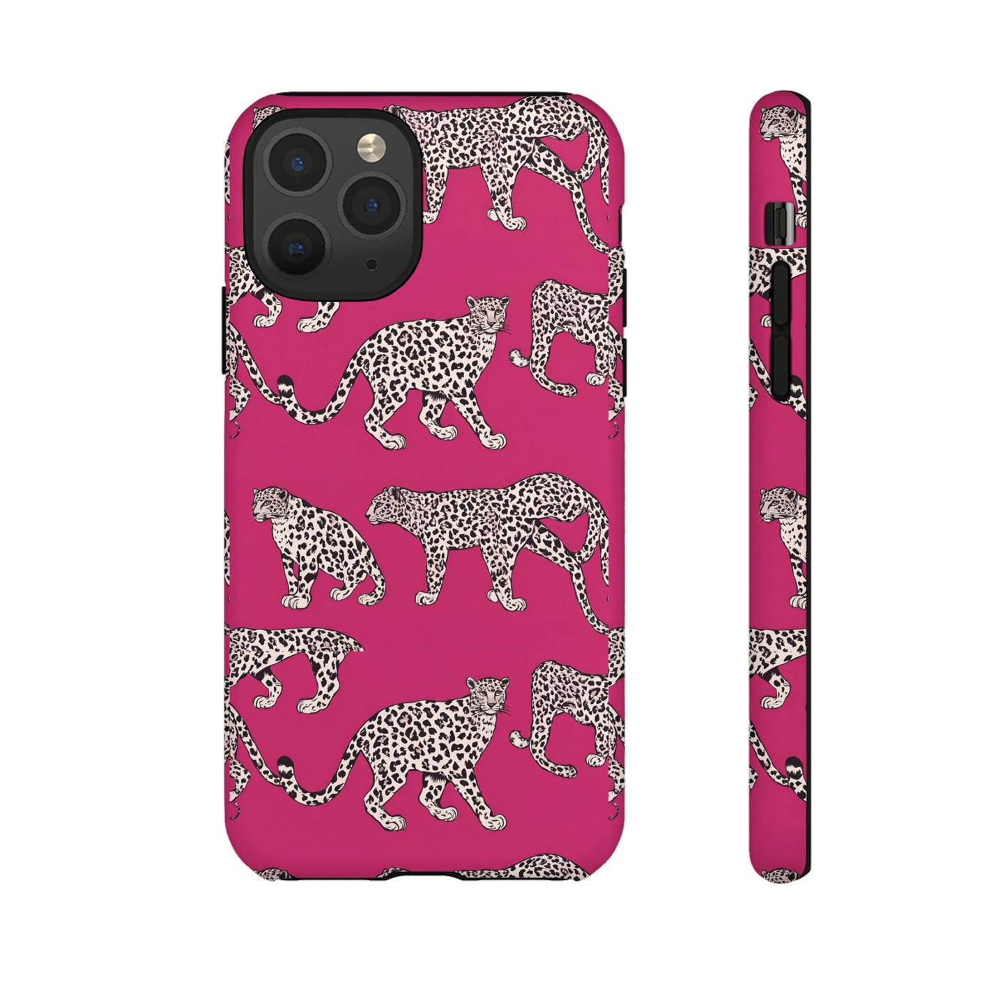 Leopard Pink Hard Phone Case for iPhone, 15, 14,13,12,11,X Google Pixel, Samsung Galaxy Phone. Cat Lover Gift, Gift for Her.