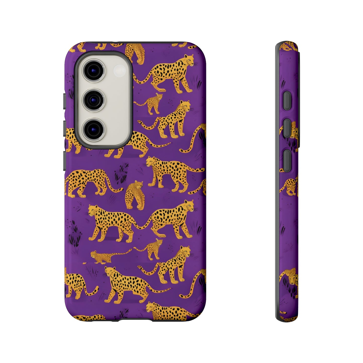 Hard Phone Case Purple Leopard, iPhone 15, 14,13,12,11,X Google Pixel, Samsung Galaxy