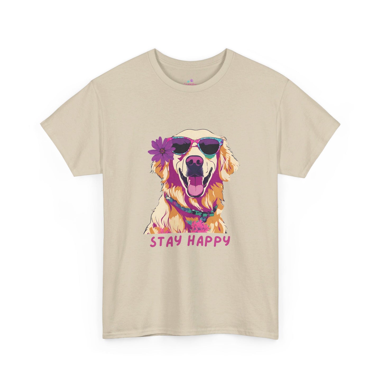 Golden Lab Unisex Cute Stay Happy  Jersey Short Sleeve Tee