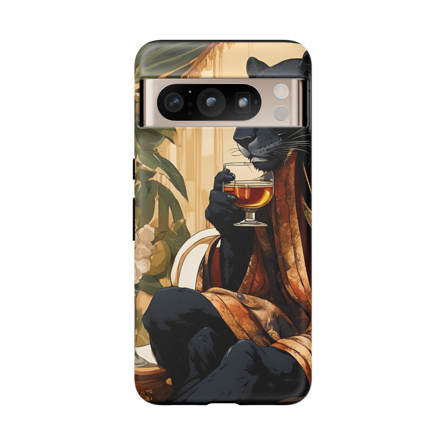 Hard Phone Case Whimsical Leopard Cat Phone Case, iPhone, Google Pixel, Samsung Galaxy Pixel, Cat Lover Gift, Gift for Him, Gift for Her