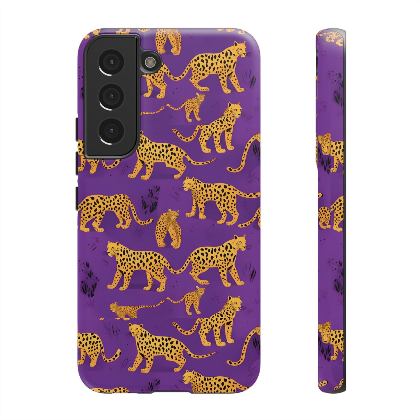 Hard Phone Case Purple Leopard, iPhone 15, 14,13,12,11,X Google Pixel, Samsung Galaxy