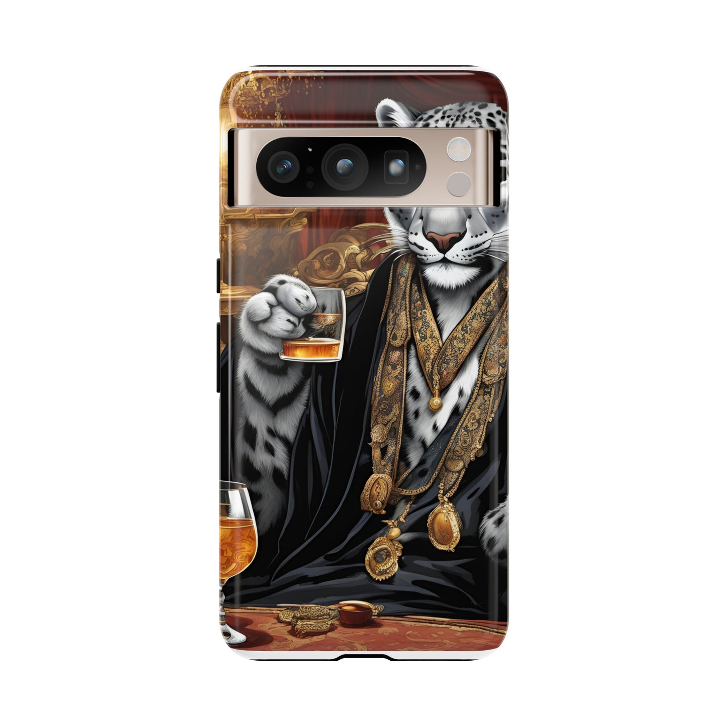 Hard Phone Case Whimsical Leopard Cat Phone Case, iPhone 15 14 13 , Samsung Galaxy Pixel Case,Cat Lover Gift, Gift for him,Gift for her