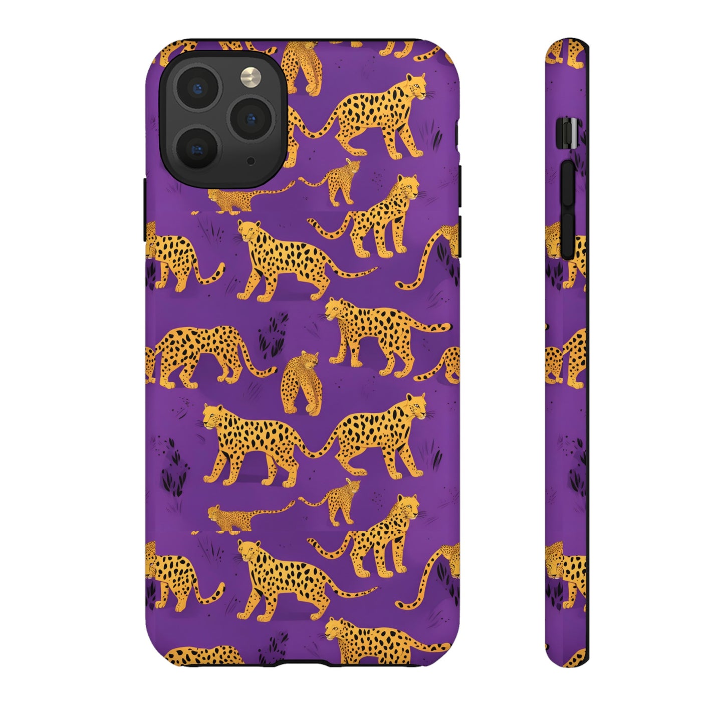 Hard Phone Case Purple Leopard, iPhone 15, 14,13,12,11,X Google Pixel, Samsung Galaxy