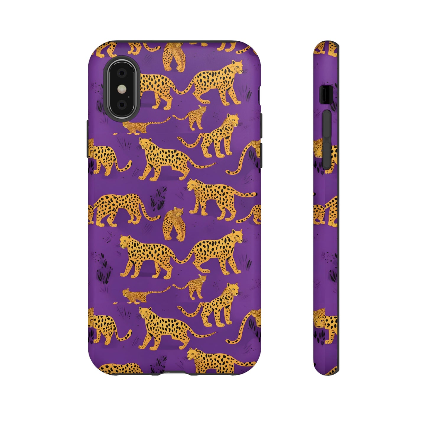 Hard Phone Case Purple Leopard, iPhone 15, 14,13,12,11,X Google Pixel, Samsung Galaxy