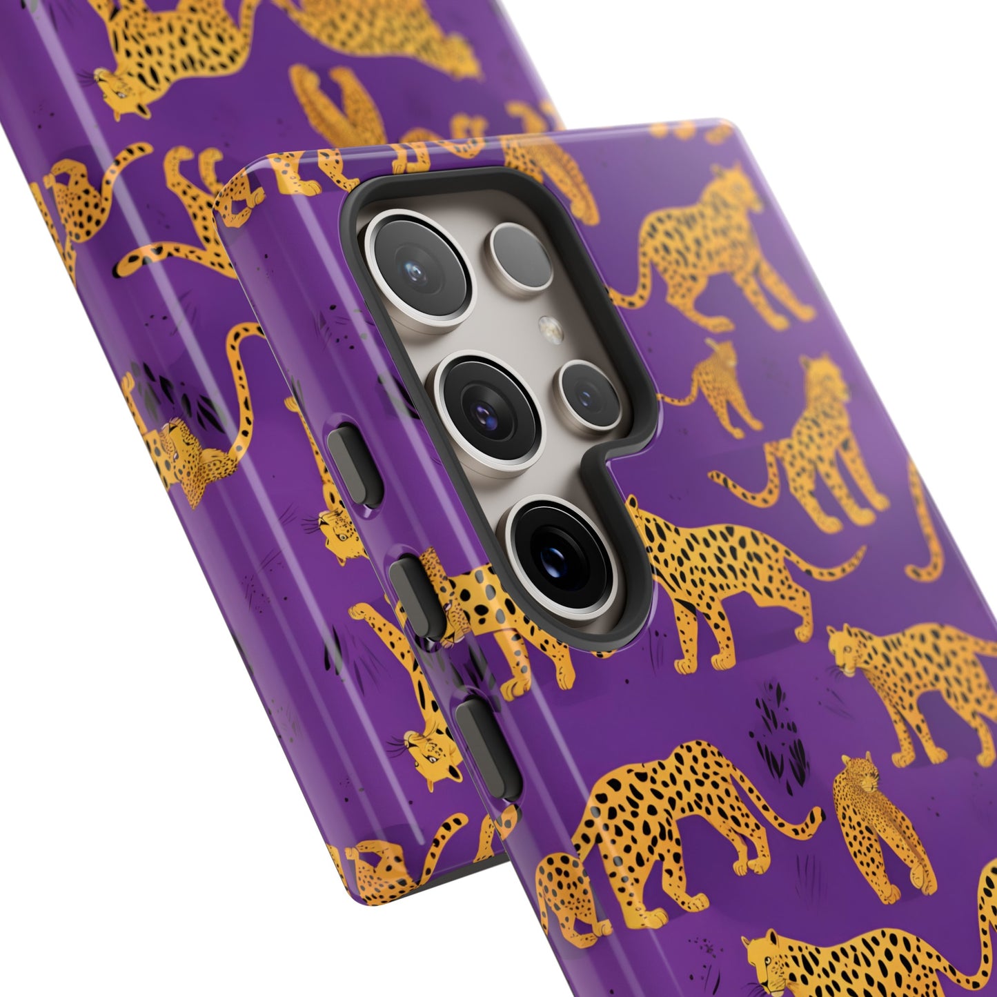 Hard Phone Case Purple Leopard, iPhone 15, 14,13,12,11,X Google Pixel, Samsung Galaxy