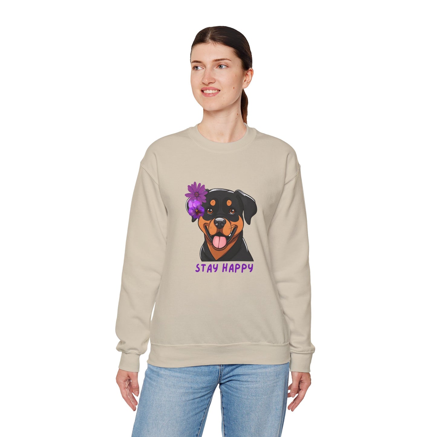 Dog Sweatshirt Cute Rottweiler Dog Lover Unisex Heavy Blend™ Crewneck Sweatshirt