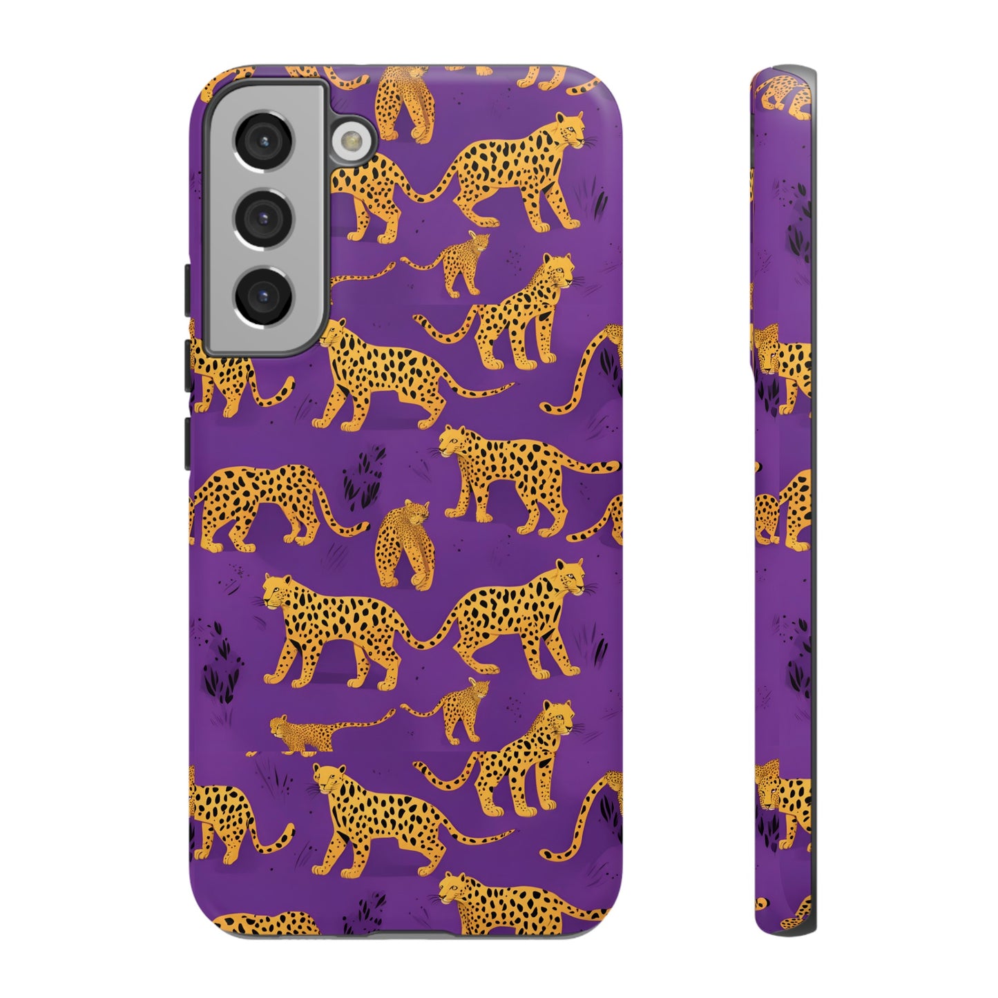 Hard Phone Case Purple Leopard, iPhone 15, 14,13,12,11,X Google Pixel, Samsung Galaxy