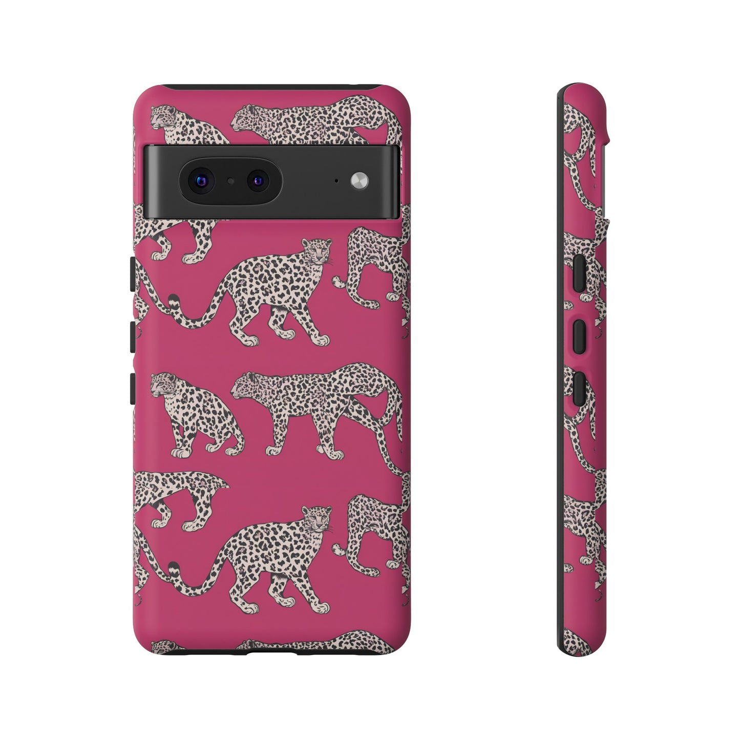 Leopard Pink Hard Phone Case for iPhone, 15, 14,13,12,11,X Google Pixel, Samsung Galaxy Phone. Cat Lover Gift, Gift for Her.