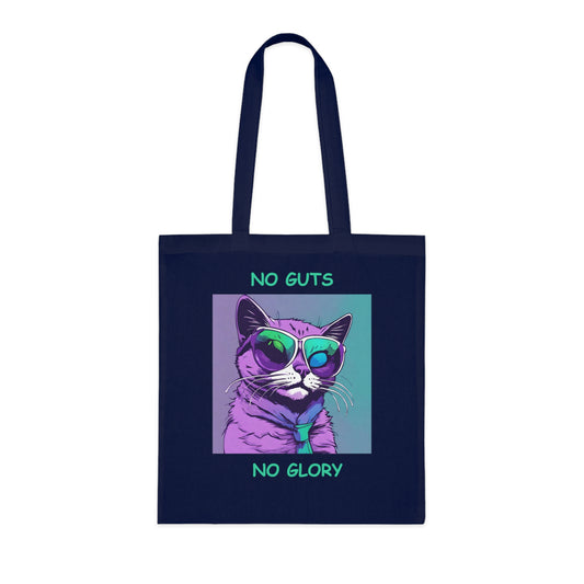 Cat Cotton Tote Cute Sassy Cat No Guts No Glory