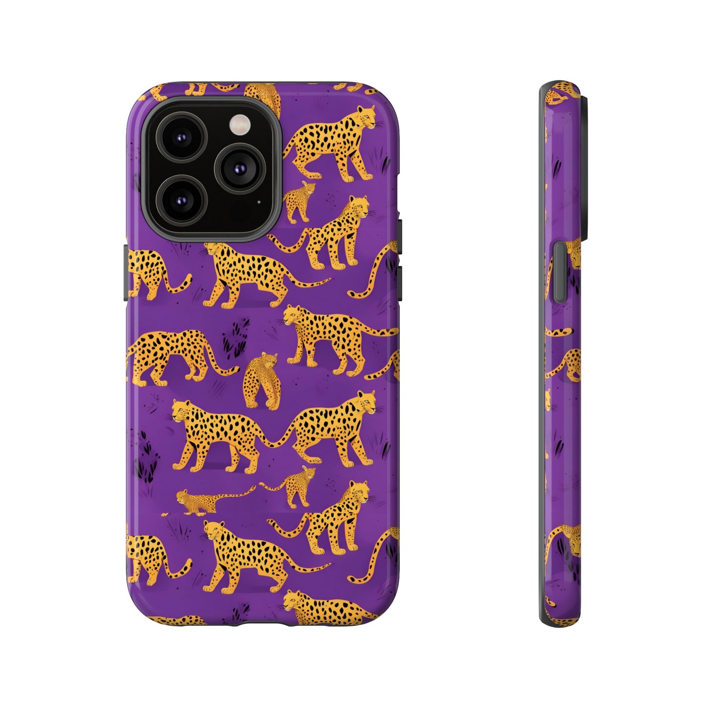 Hard Phone Case Purple Leopard, iPhone 15, 14,13,12,11,X Google Pixel, Samsung Galaxy