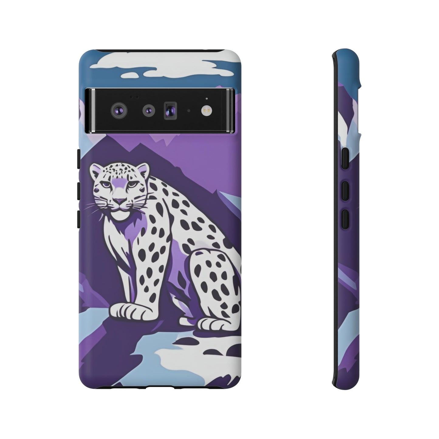 Hard Protective Phone Case,Whimsical Snow Leopard Phone Case, Cat Lover Gift, Gift for her , Gift for him,Gift for Mom, Gift for Dad