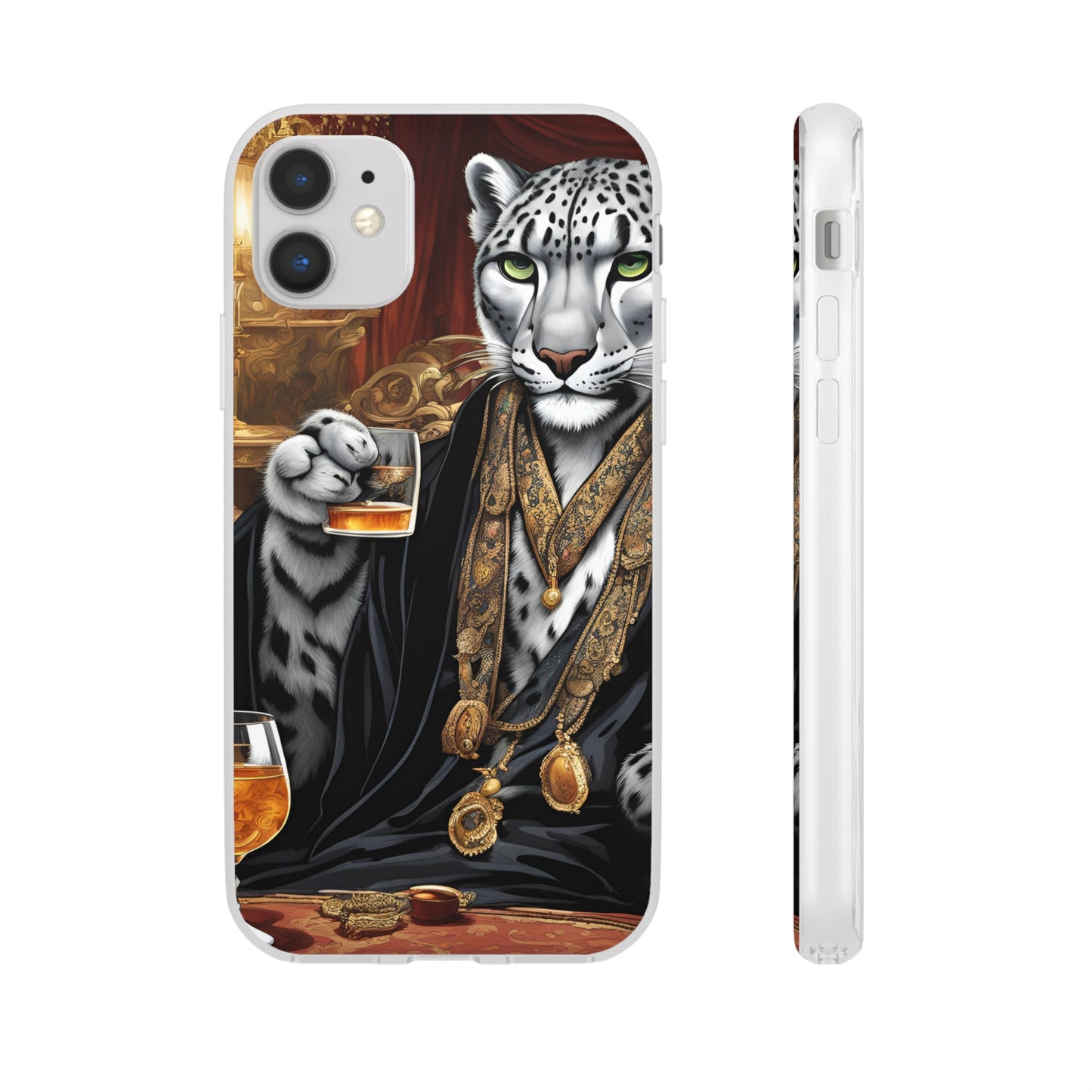 Flexi Whimsical Leopard case for iPhone 15,14,13,12,11,X,  Samsung Galaxy , Phone Cover, Cat Lover Gift, Gift for Him.