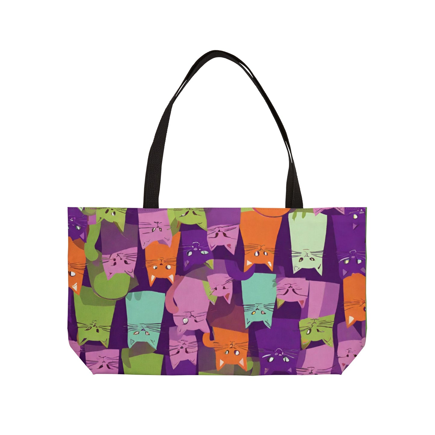 Cute Cat Colourful Weekender Tote Bag