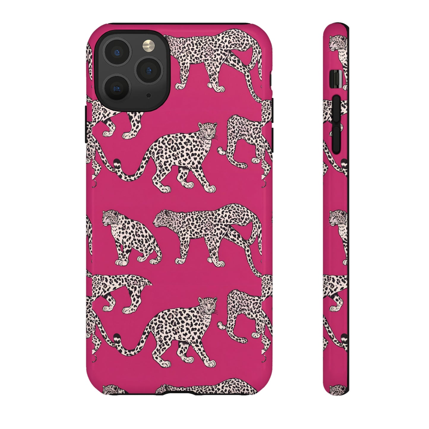 Leopard Pink Hard Phone Case for iPhone, 15, 14,13,12,11,X Google Pixel, Samsung Galaxy Phone. Cat Lover Gift, Gift for Her.