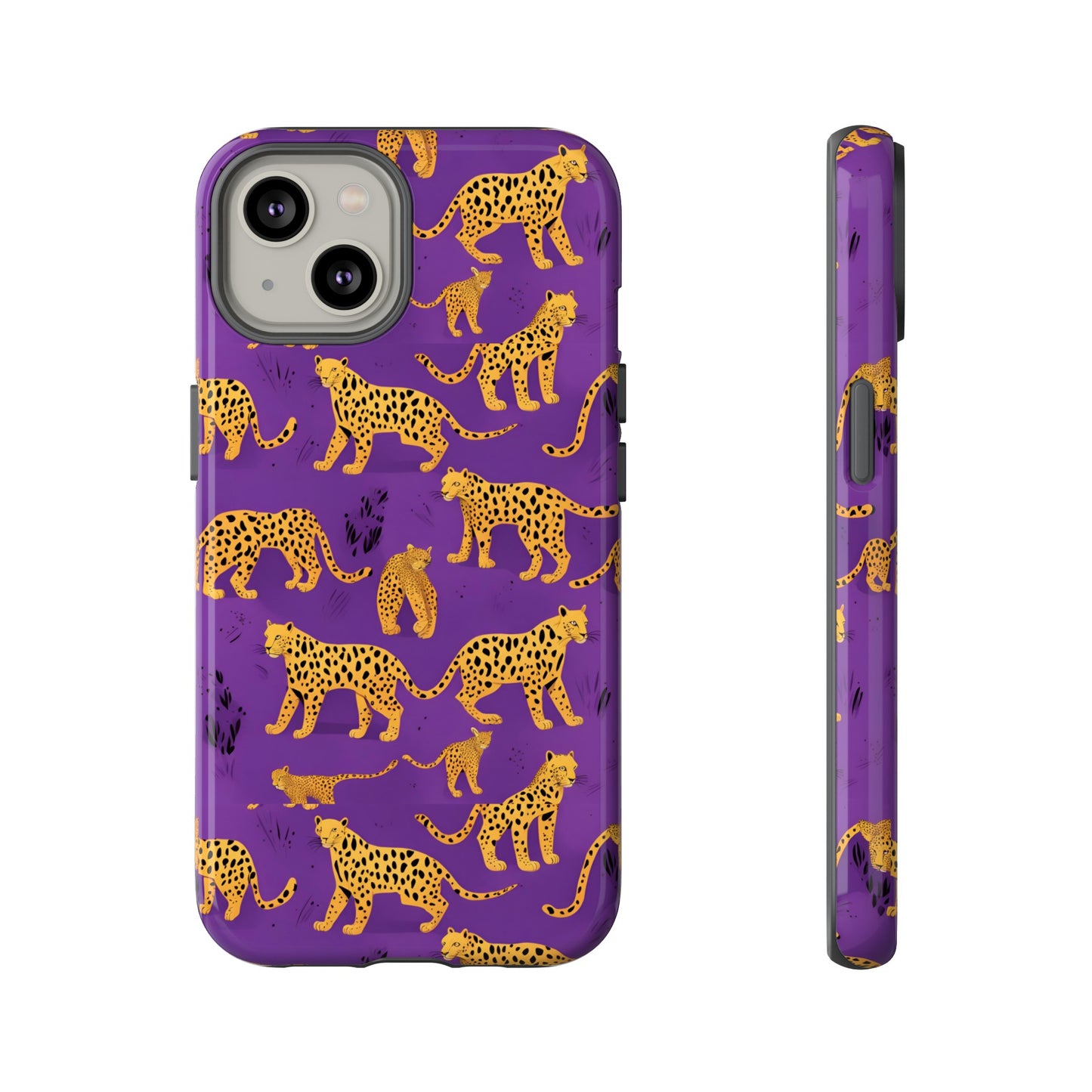 Hard Phone Case Purple Leopard, iPhone 15, 14,13,12,11,X Google Pixel, Samsung Galaxy