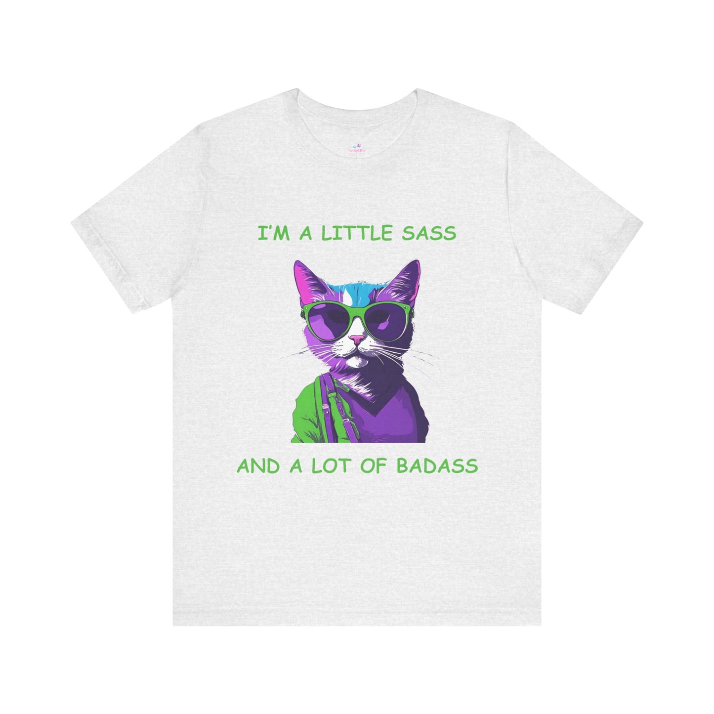 Cat T-Shirt ,I'm a Little Sass and a Lot of Badass Cotton Short Sleeve