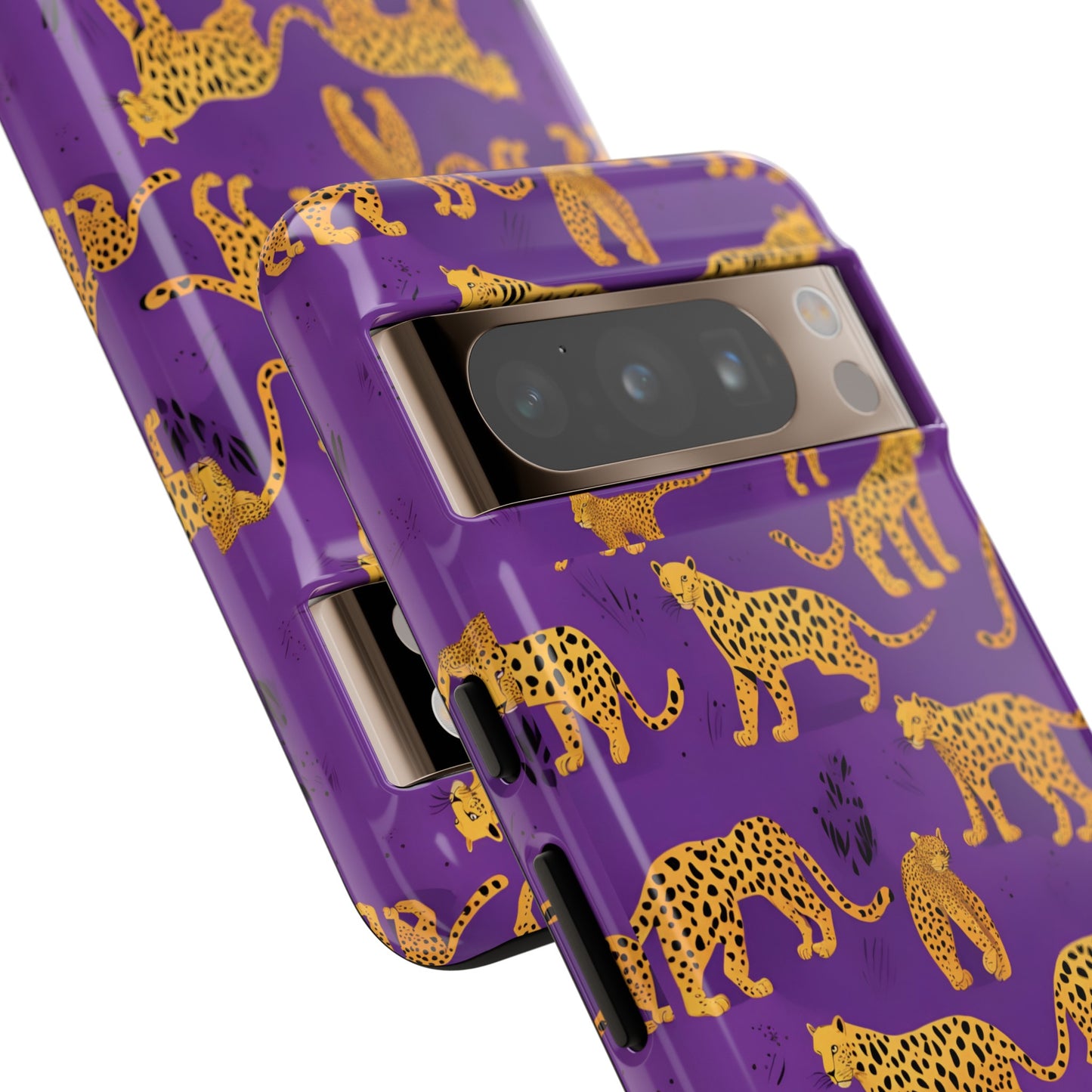 Hard Phone Case Purple Leopard, iPhone 15, 14,13,12,11,X Google Pixel, Samsung Galaxy