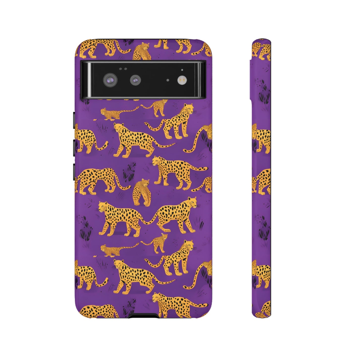 Hard Phone Case Purple Leopard, iPhone 15, 14,13,12,11,X Google Pixel, Samsung Galaxy