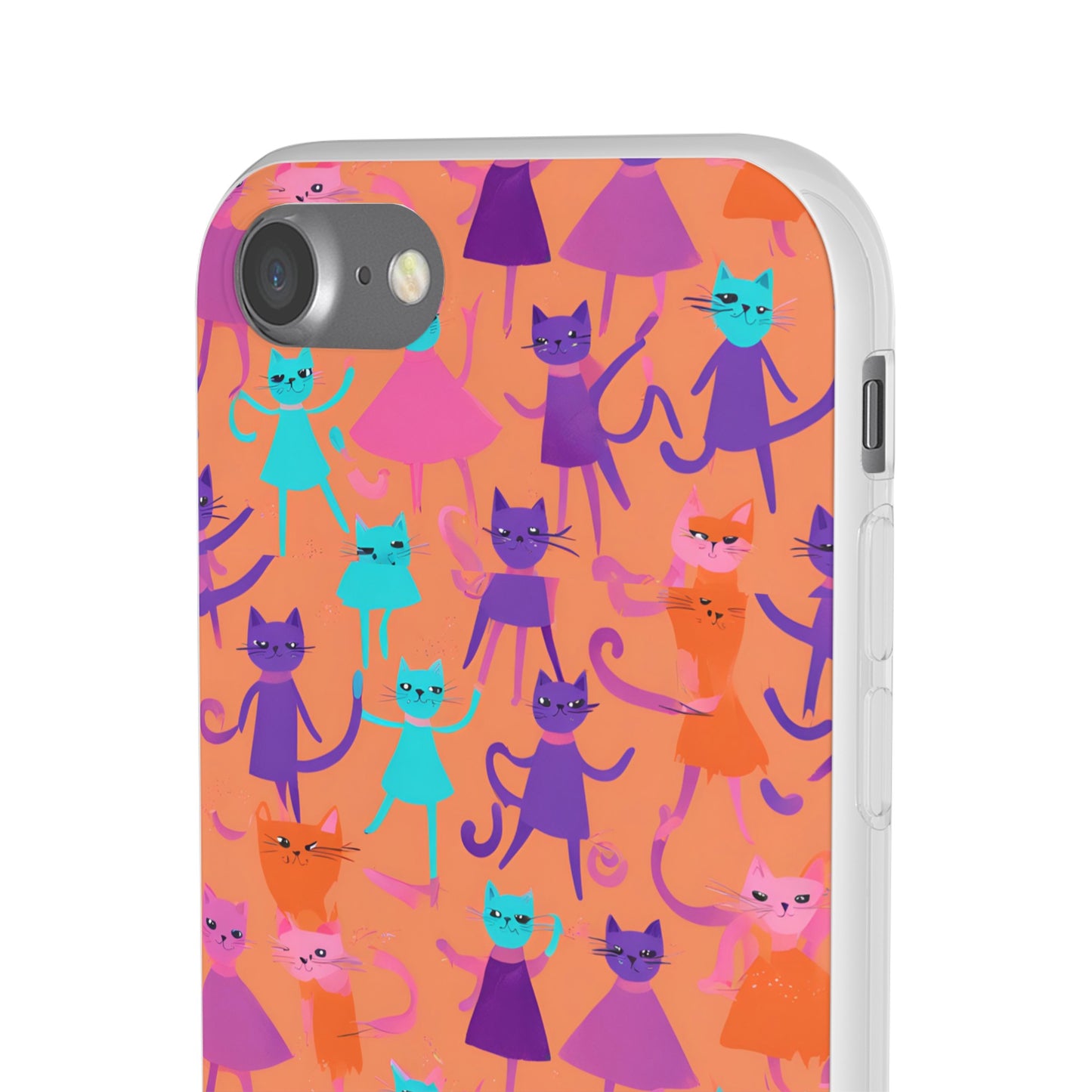 Flexi Cat Phone Case, iPhone 15 14 13 , Samsung Galaxy Pixel Protective Case,Cat Lover Gift, Cat Lover Phone Case, Gift for Her, Gift for Kids