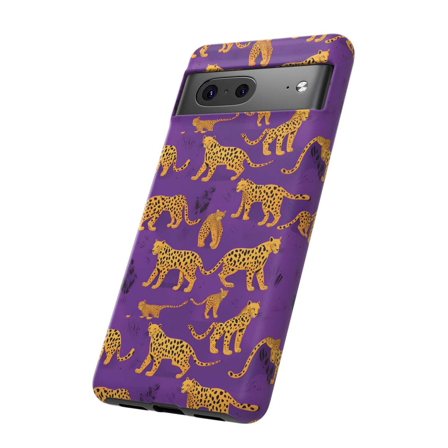 Hard Phone Case Purple Leopard, iPhone 15, 14,13,12,11,X Google Pixel, Samsung Galaxy