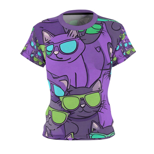 Women's Abstract Cat T-Shirt