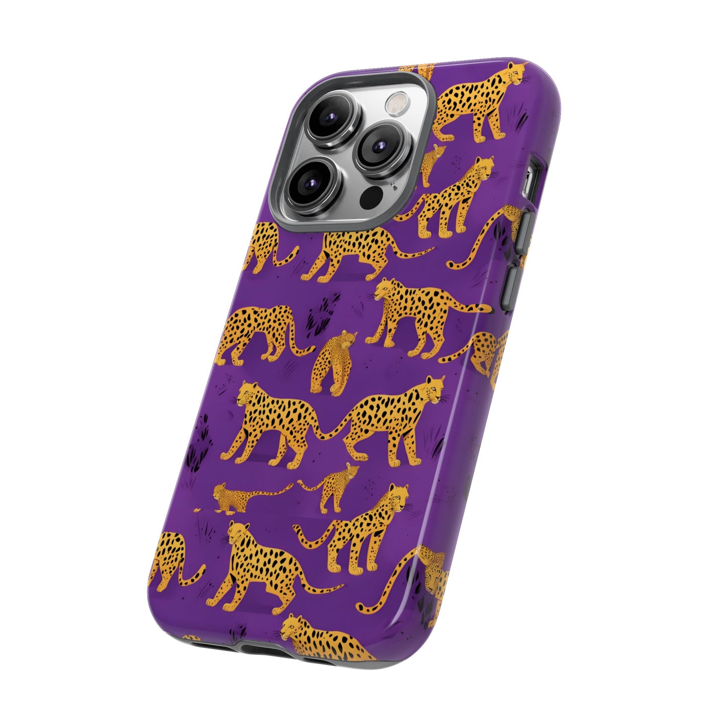 Hard Phone Case Purple Leopard, iPhone 15, 14,13,12,11,X Google Pixel, Samsung Galaxy