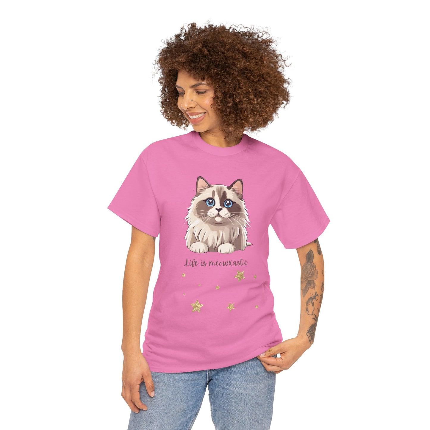 Cat T-Shirt Life is Meowtastic Unisex Jersey Short Sleeve Tee