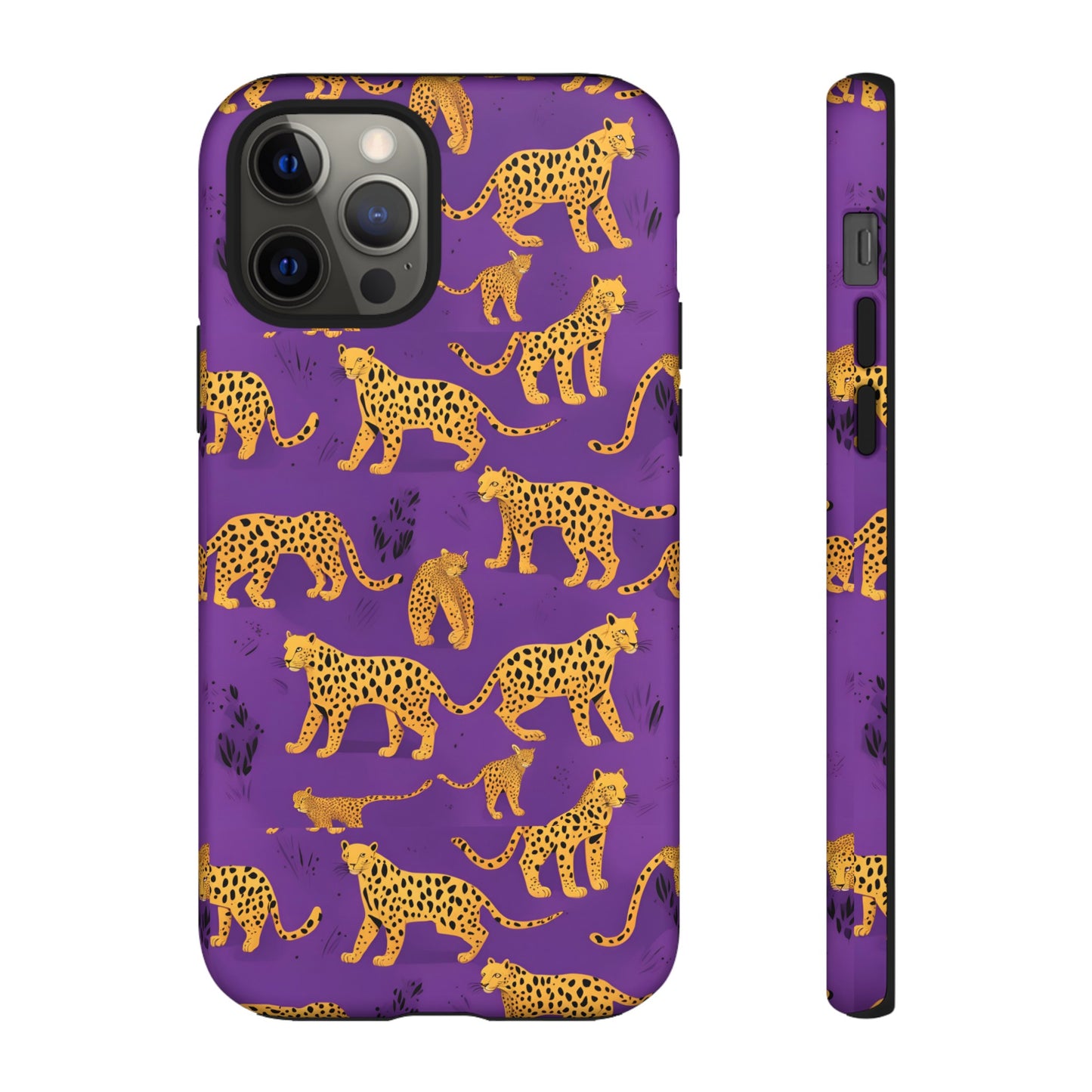 Hard Phone Case Purple Leopard, iPhone 15, 14,13,12,11,X Google Pixel, Samsung Galaxy