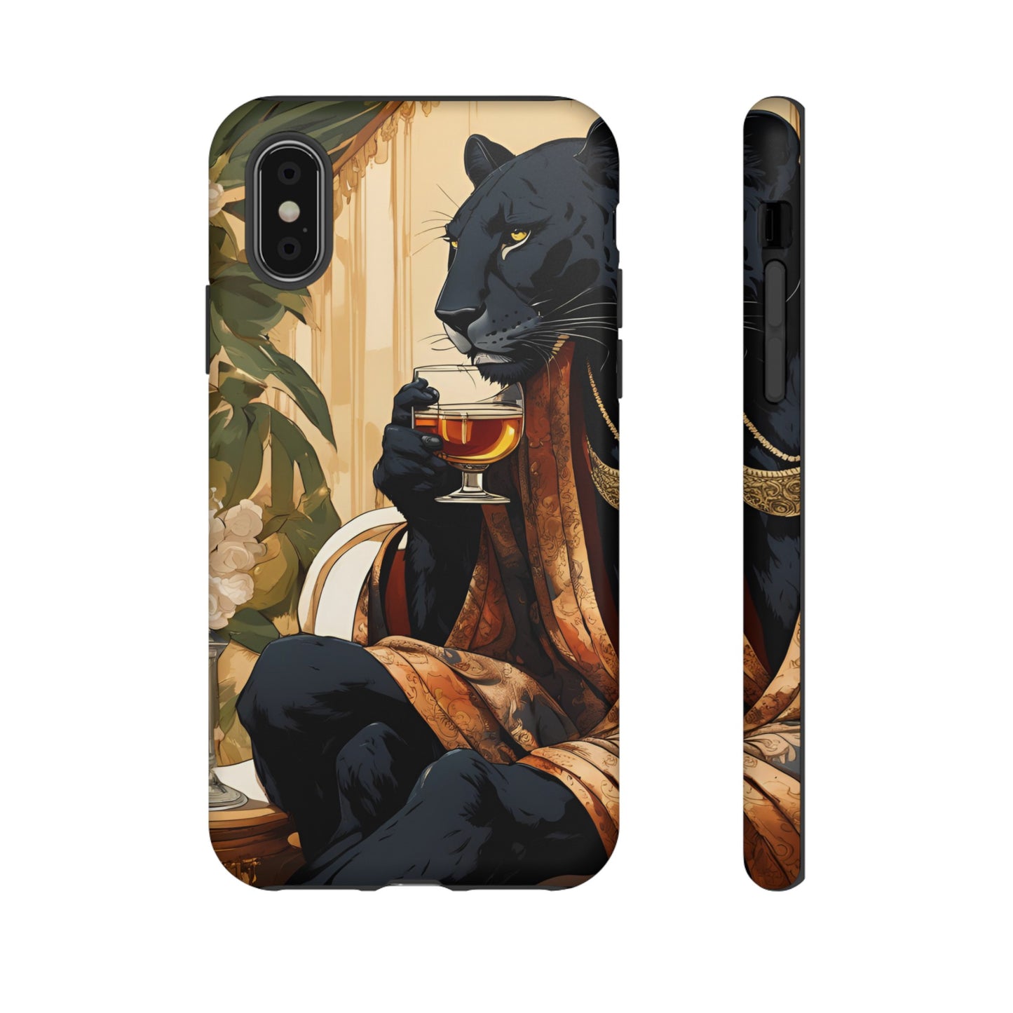 Hard Phone Case Whimsical Leopard Cat Phone Case, iPhone, Google Pixel, Samsung Galaxy Pixel, Cat Lover Gift, Gift for Him, Gift for Her