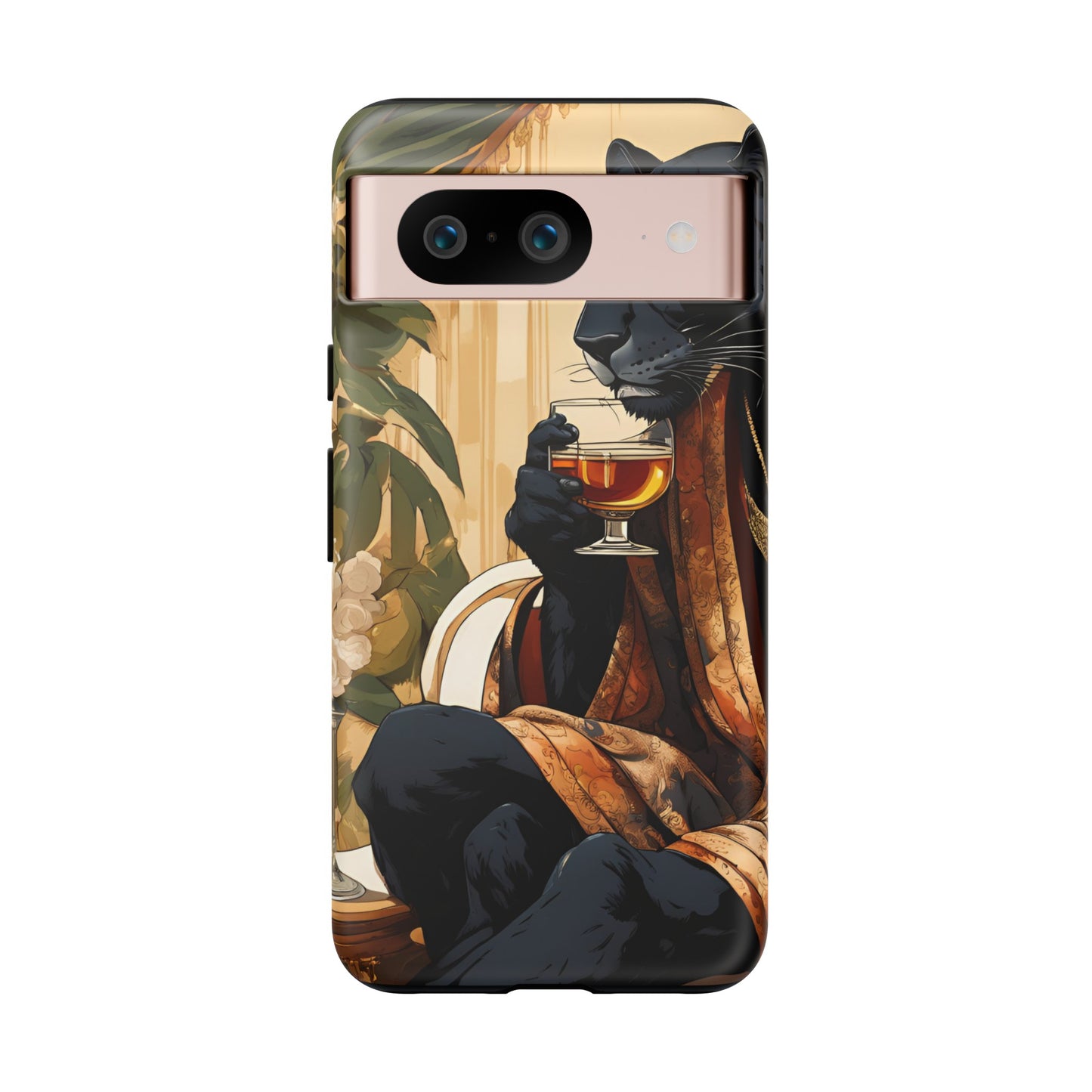 Hard Phone Case Whimsical Leopard Cat Phone Case, iPhone, Google Pixel, Samsung Galaxy Pixel, Cat Lover Gift, Gift for Him, Gift for Her