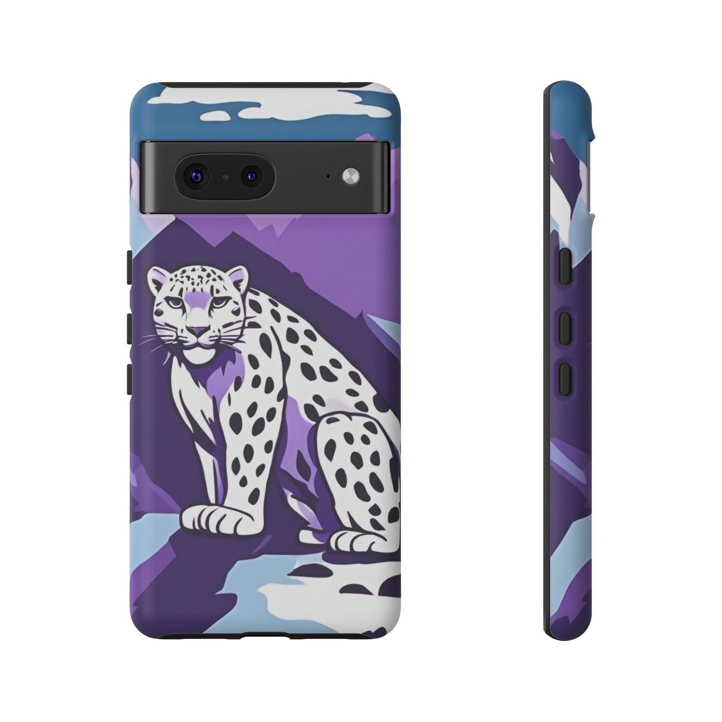 Hard Protective Phone Case,Whimsical Snow Leopard Phone Case, Cat Lover Gift, Gift for her , Gift for him,Gift for Mom, Gift for Dad