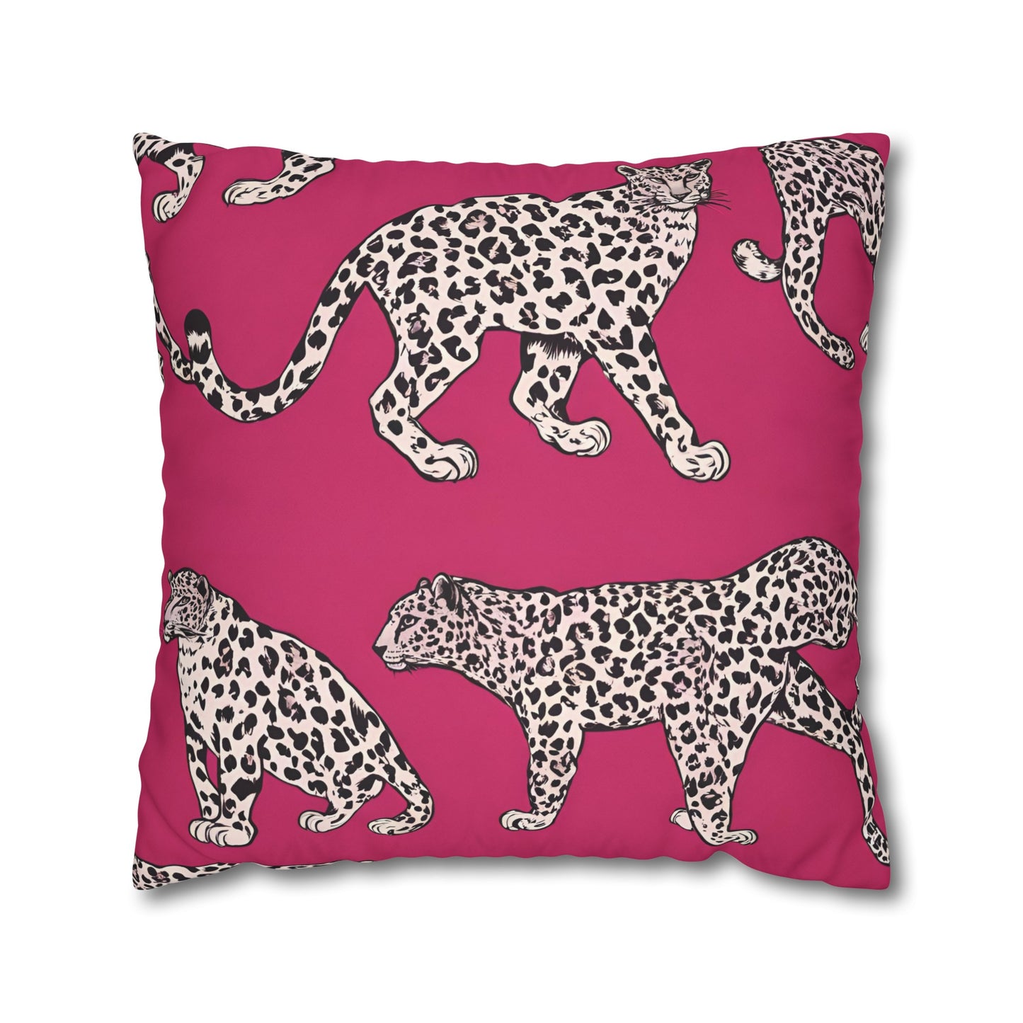 Leopard Pink Cushion Cover, Cat Lover Gift, Home Decor, Gift for Her, Gift for Mom, Birthday Gift, Animal Lover Gift