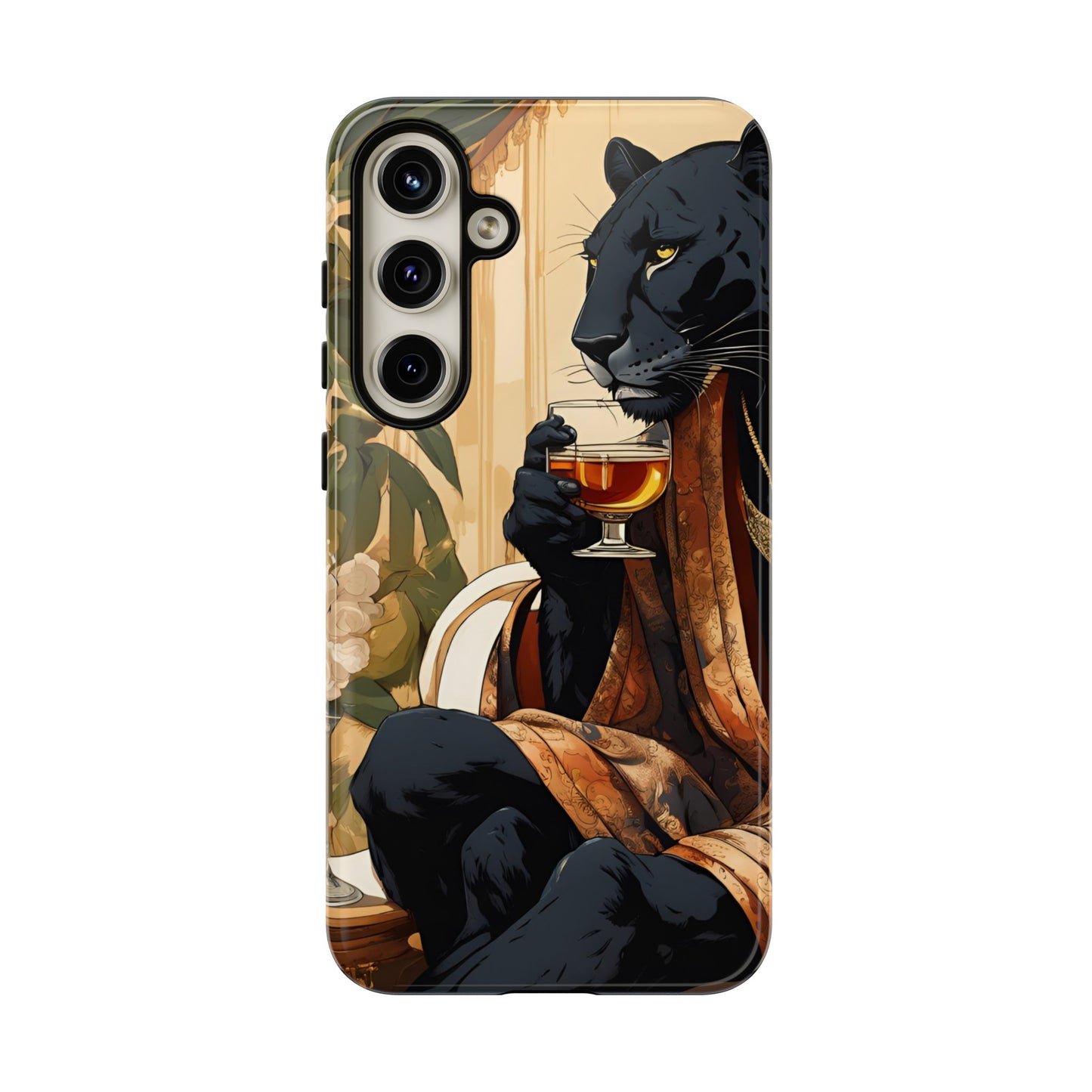 Hard Phone Case Whimsical Leopard Cat Phone Case, iPhone, Google Pixel, Samsung Galaxy Pixel, Cat Lover Gift, Gift for Him, Gift for Her