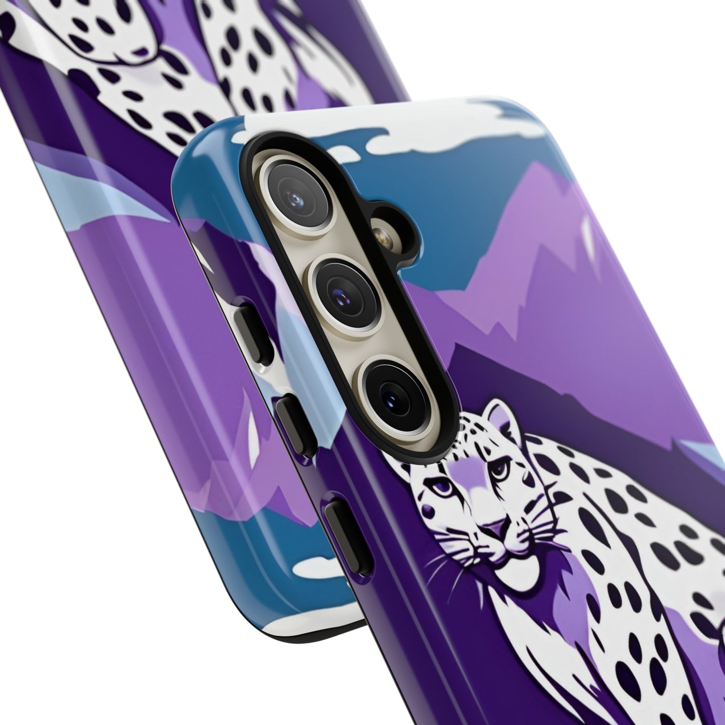 Hard Protective Phone Case,Whimsical Snow Leopard Phone Case, Cat Lover Gift, Gift for her , Gift for him,Gift for Mom, Gift for Dad