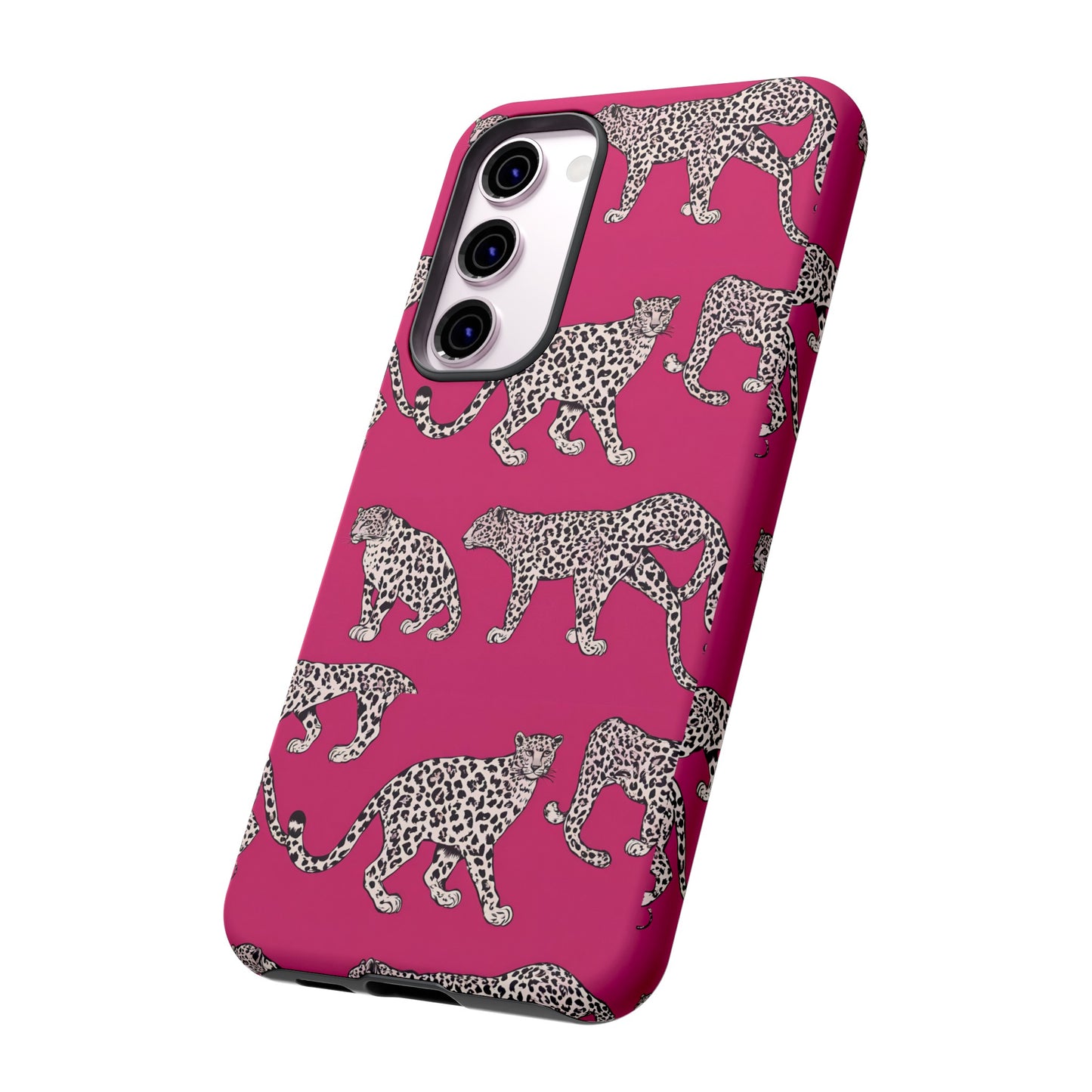 Leopard Pink Hard Phone Case for iPhone, 15, 14,13,12,11,X Google Pixel, Samsung Galaxy Phone. Cat Lover Gift, Gift for Her.