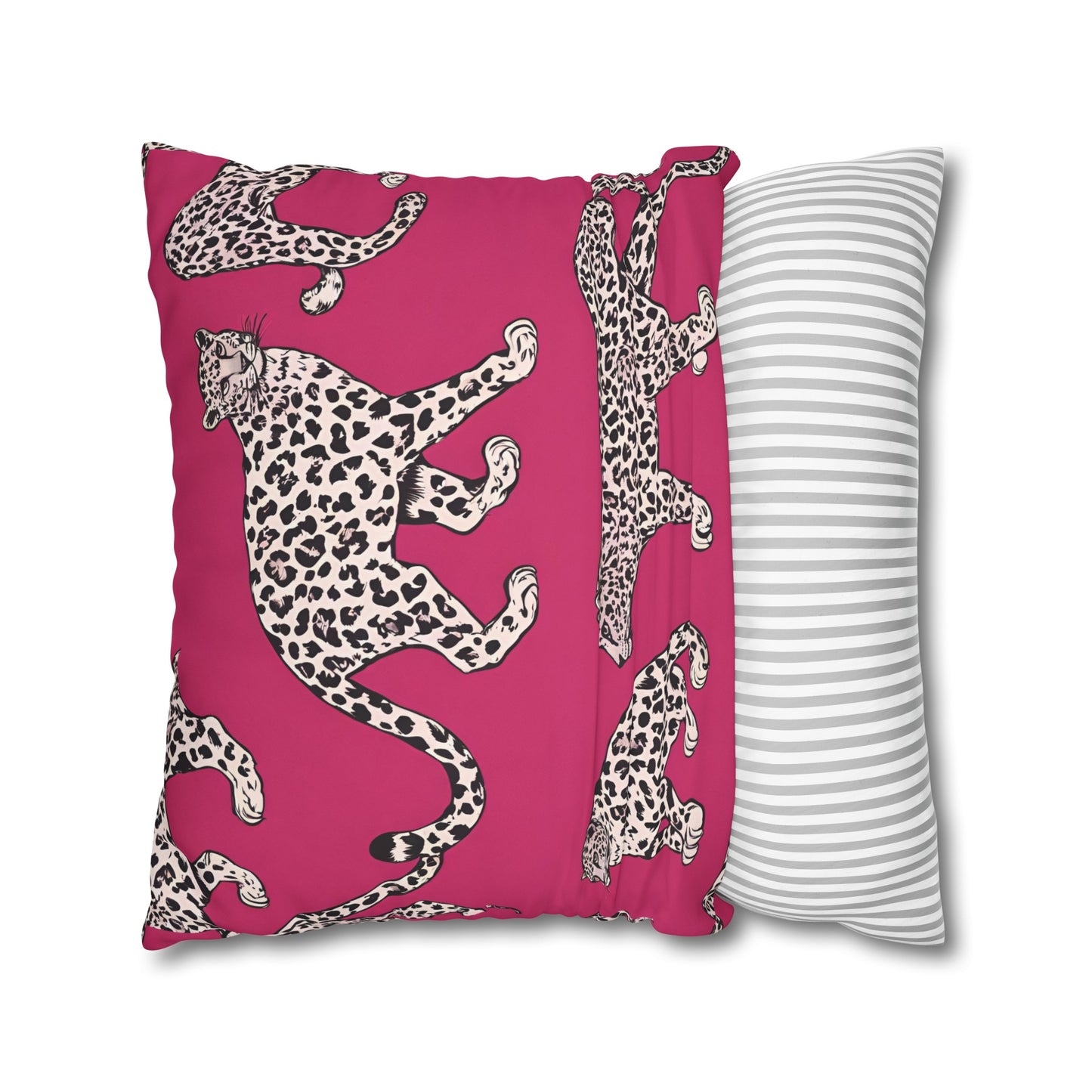 Leopard Pink Cushion Cover, Cat Lover Gift, Home Decor, Gift for Her, Gift for Mom, Birthday Gift, Animal Lover Gift