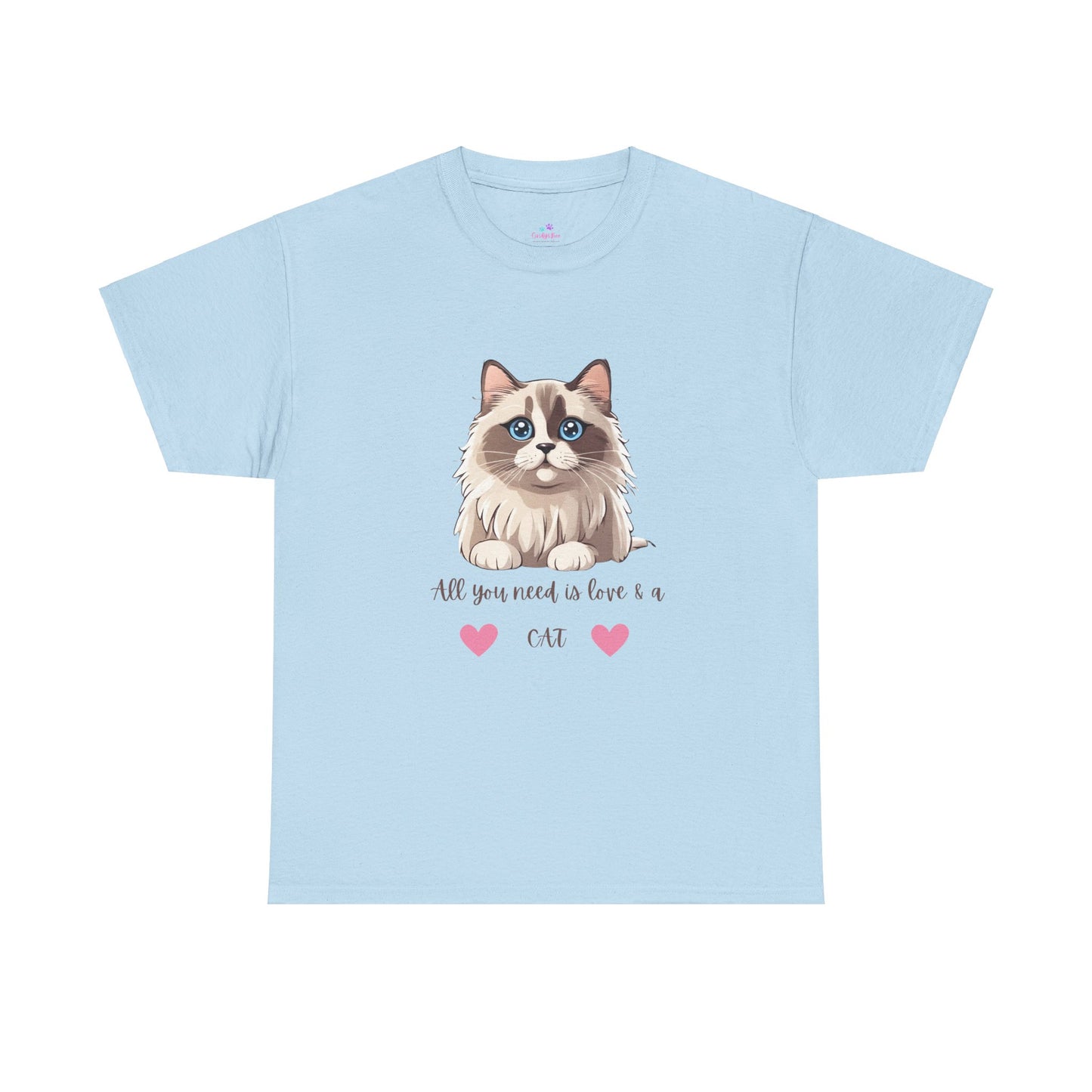 Cute  Cat T-Shirt All You Need is Love & a Cat Unisex Jersey Short Sleeve Tee