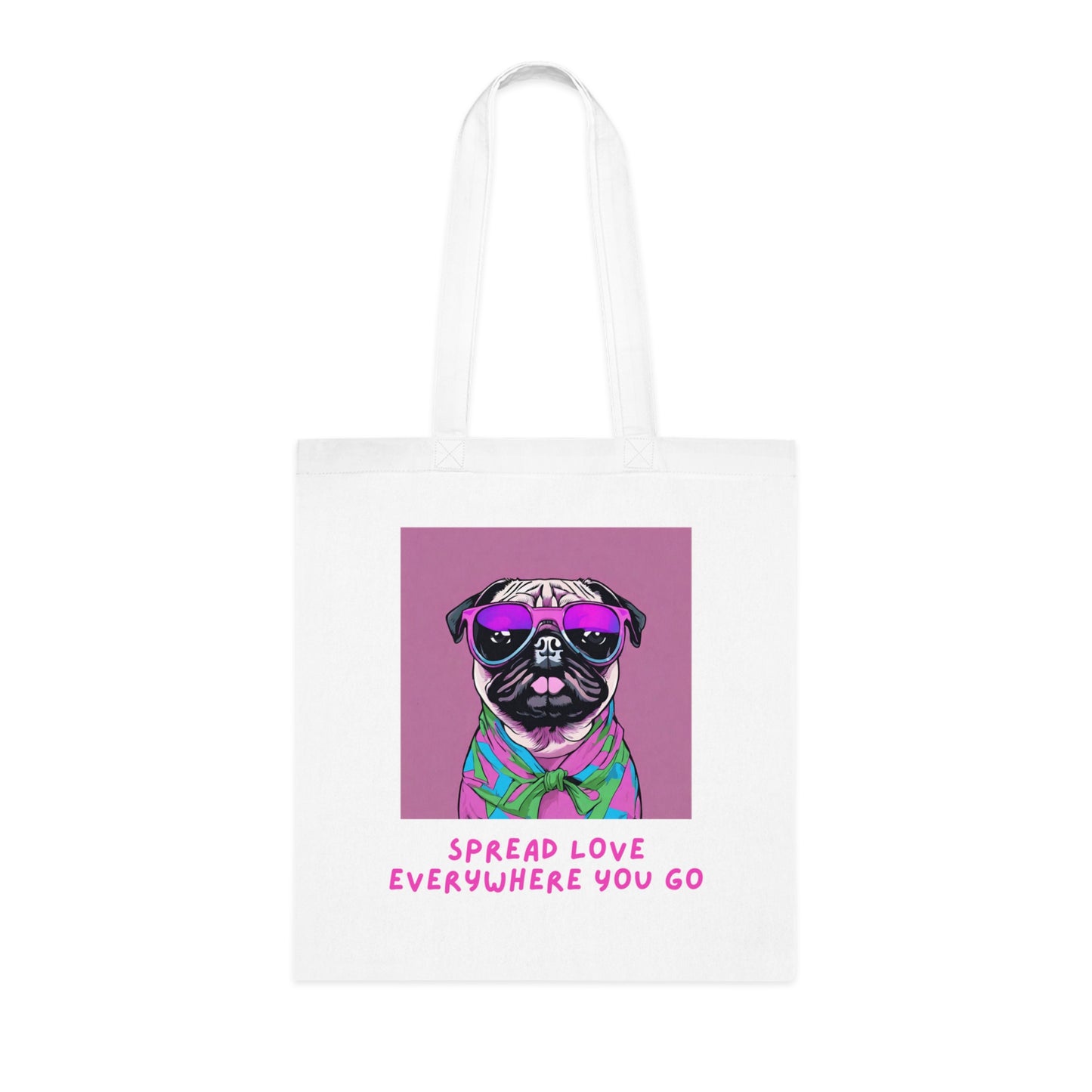 Cotton Tote Cute Pug Spread Lover Wherever You Go