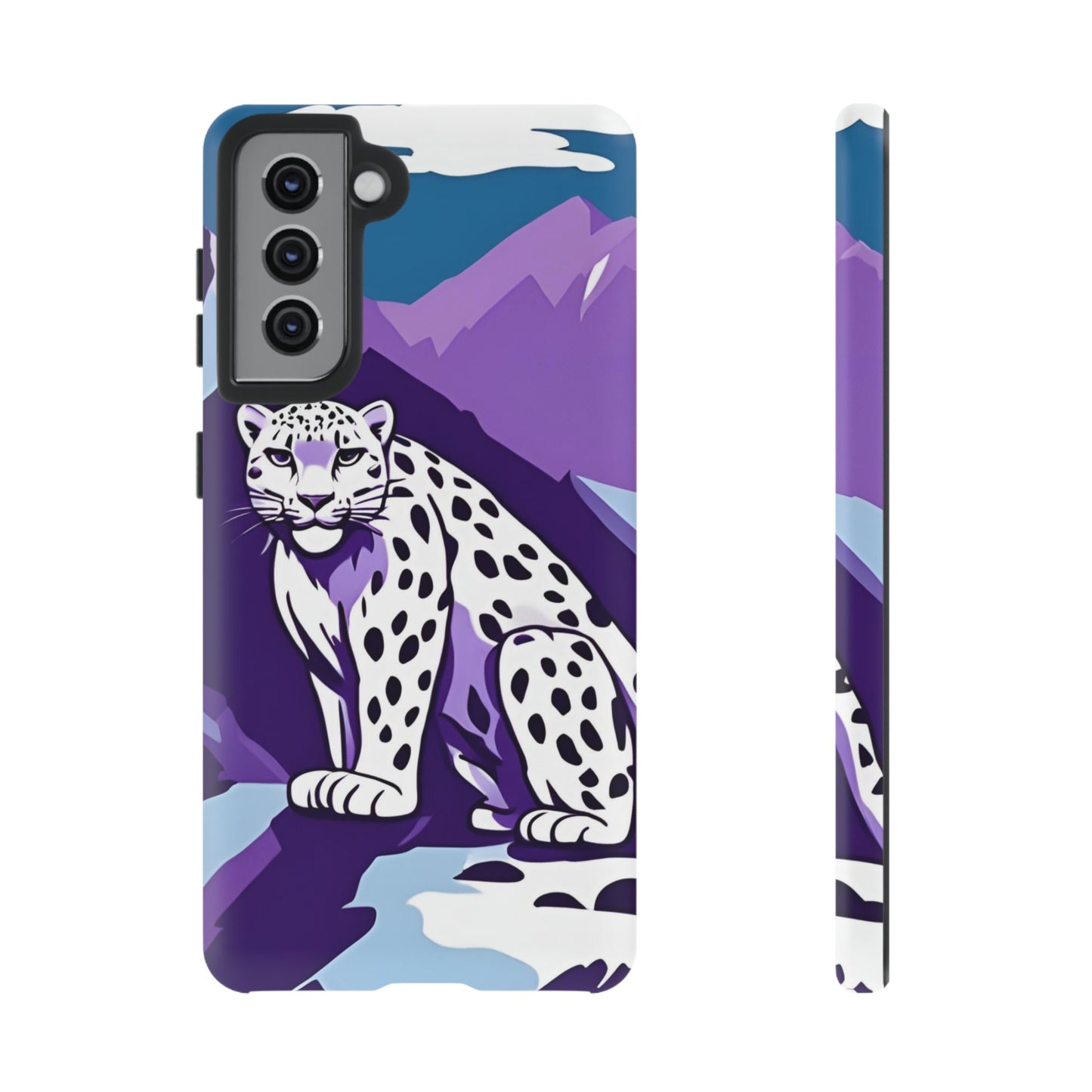 Hard Protective Phone Case,Whimsical Snow Leopard Phone Case, Cat Lover Gift, Gift for her , Gift for him,Gift for Mom, Gift for Dad