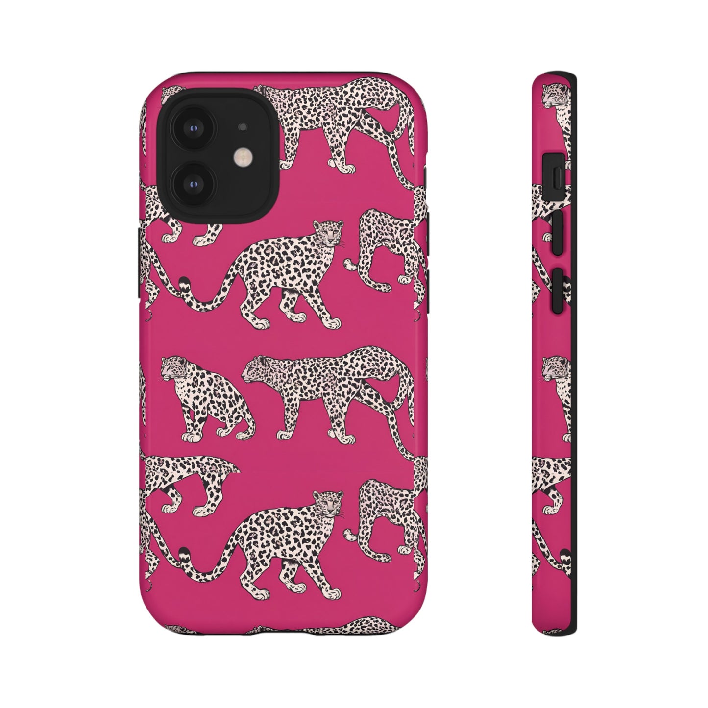 Leopard Pink Hard Phone Case for iPhone, 15, 14,13,12,11,X Google Pixel, Samsung Galaxy Phone. Cat Lover Gift, Gift for Her.