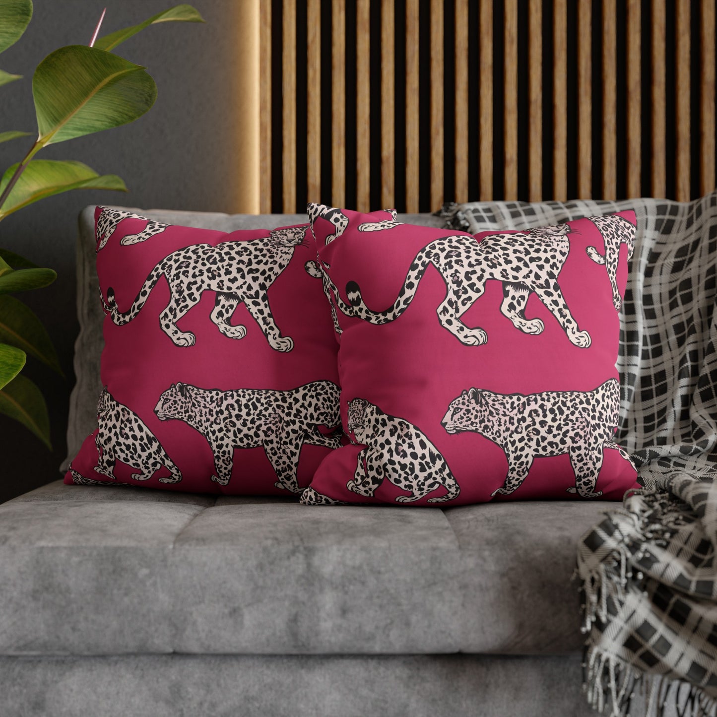 Leopard Pink Cushion Cover, Cat Lover Gift, Home Decor, Gift for Her, Gift for Mom, Birthday Gift, Animal Lover Gift