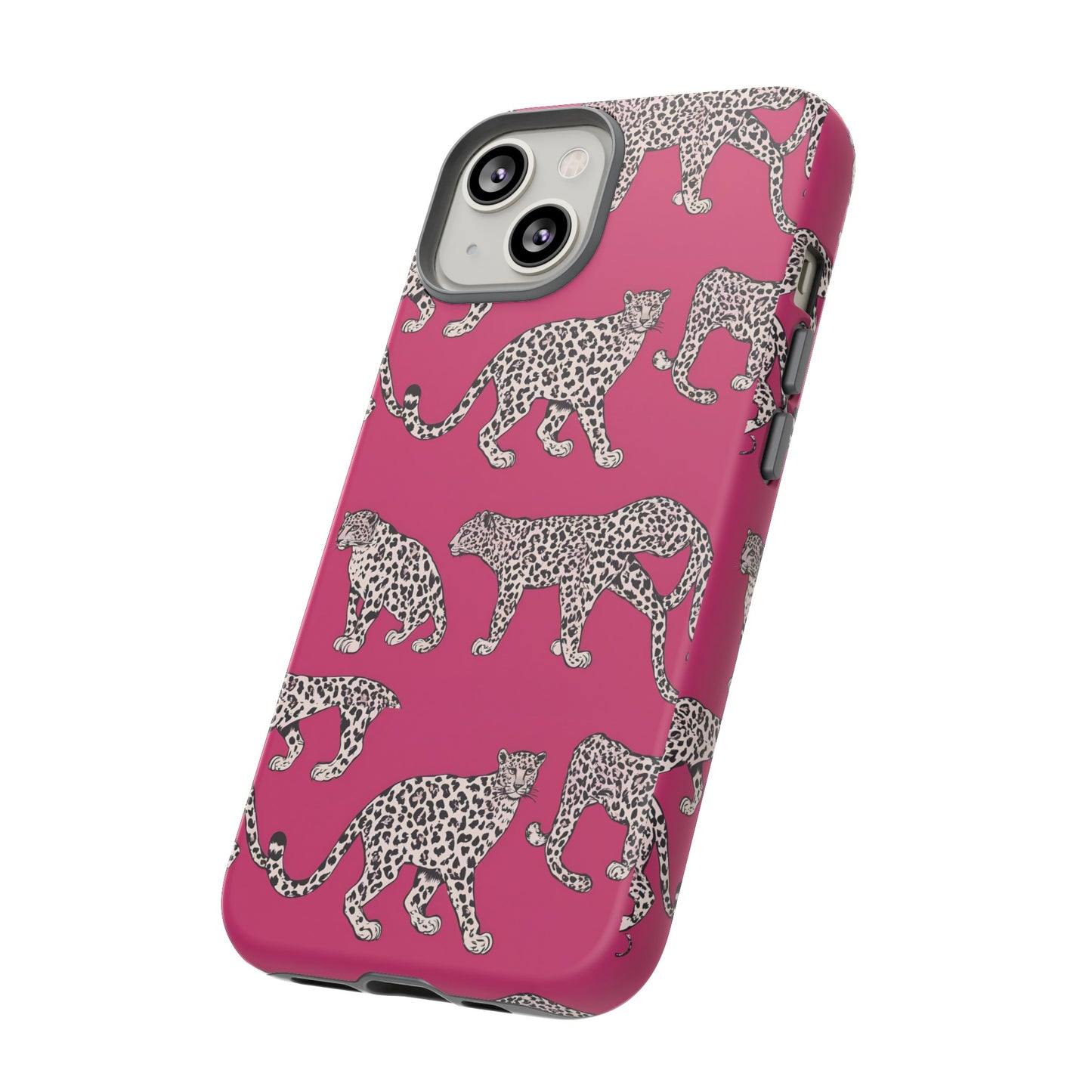 Leopard Pink Hard Phone Case for iPhone, 15, 14,13,12,11,X Google Pixel, Samsung Galaxy Phone. Cat Lover Gift, Gift for Her.