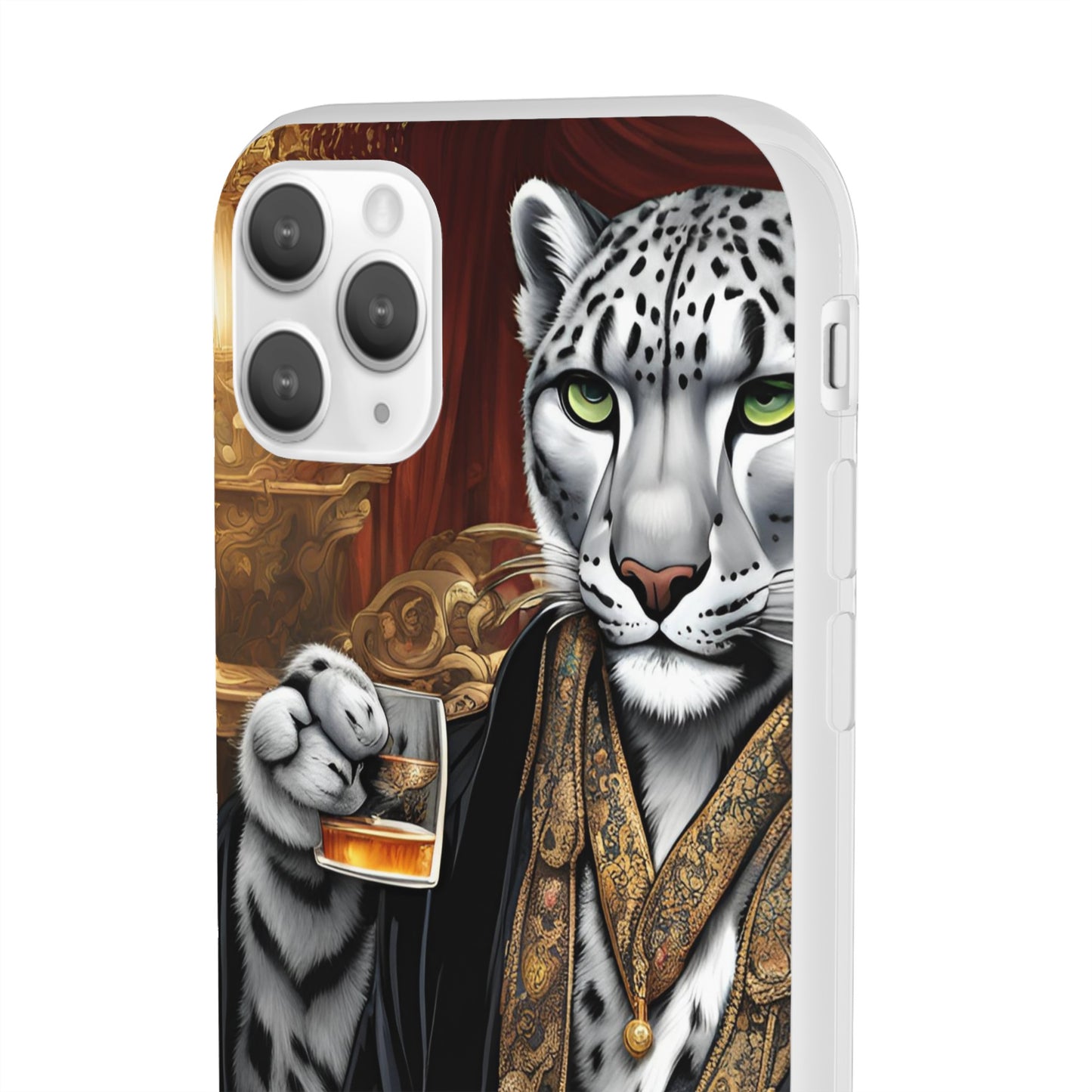 Flexi Whimsical Leopard case for iPhone 15,14,13,12,11,X,  Samsung Galaxy , Phone Cover, Cat Lover Gift, Gift for Him.